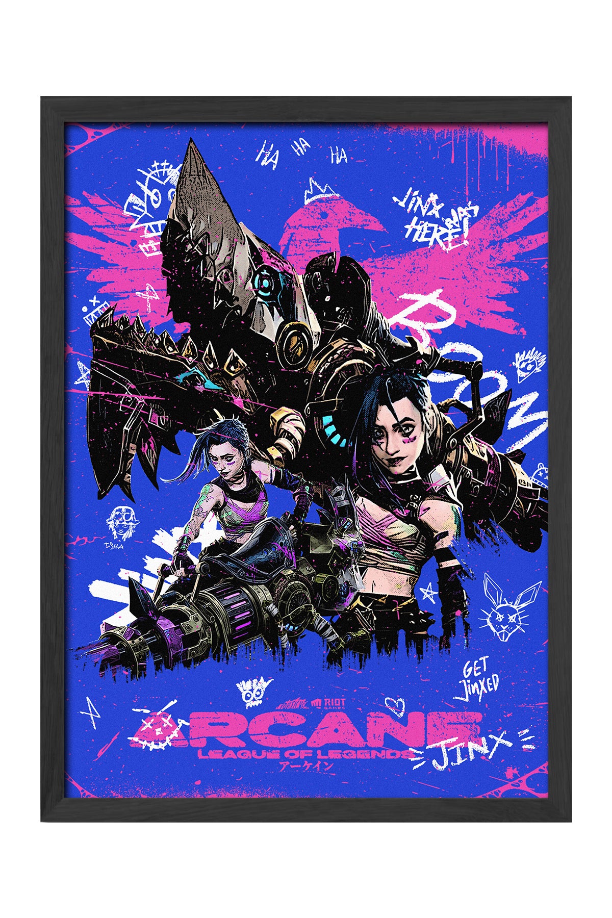Arcane mavi pembe grafiti tarzı karakter posteri – 4. görsel