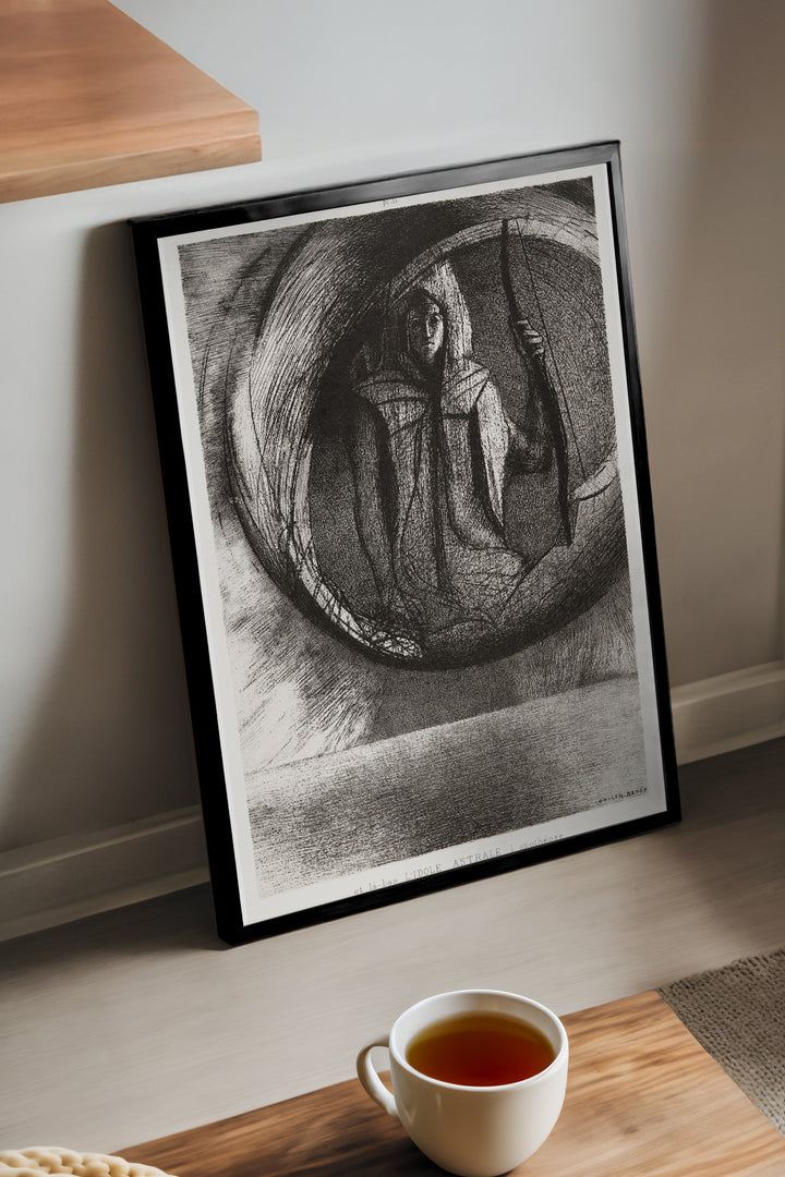 Circular Fate gri karakalem dairesel figür soyut posteri – 2. görsel