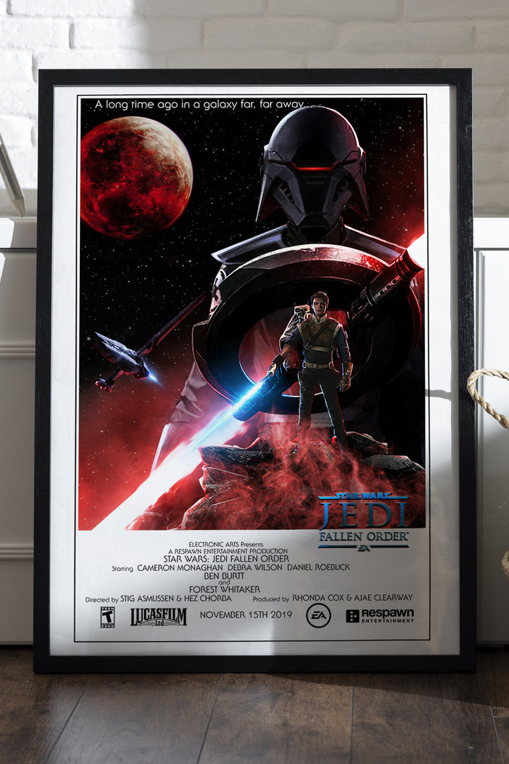 Siyah miğferli inkvizitör Star Wars Jedi Fallen Order posteri