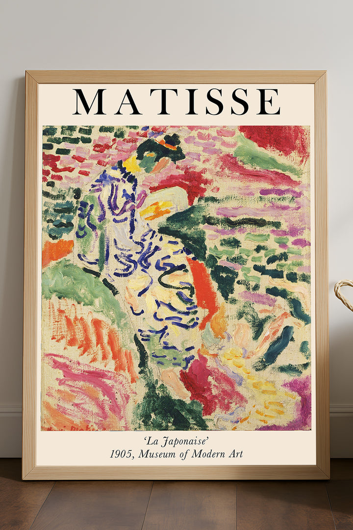 Henri Matisse La Japonaise renkli fırça darbeli sergi posteri çerçeveli tablo