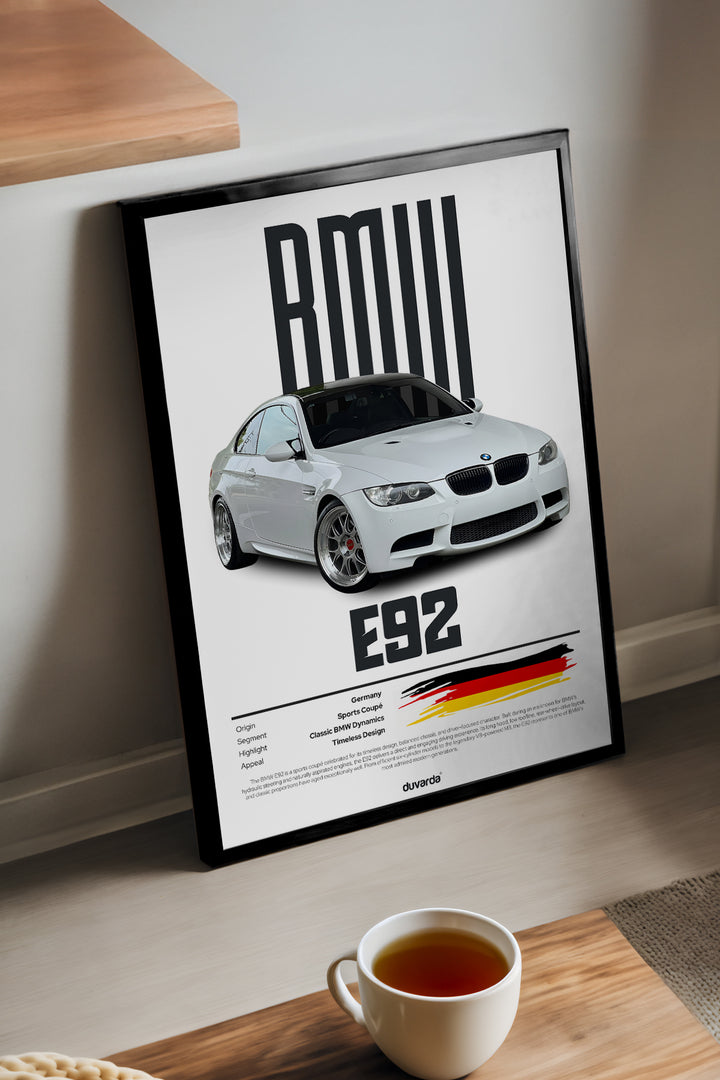 BMW E92 beyaz coupe araba posteri – 2. görsel