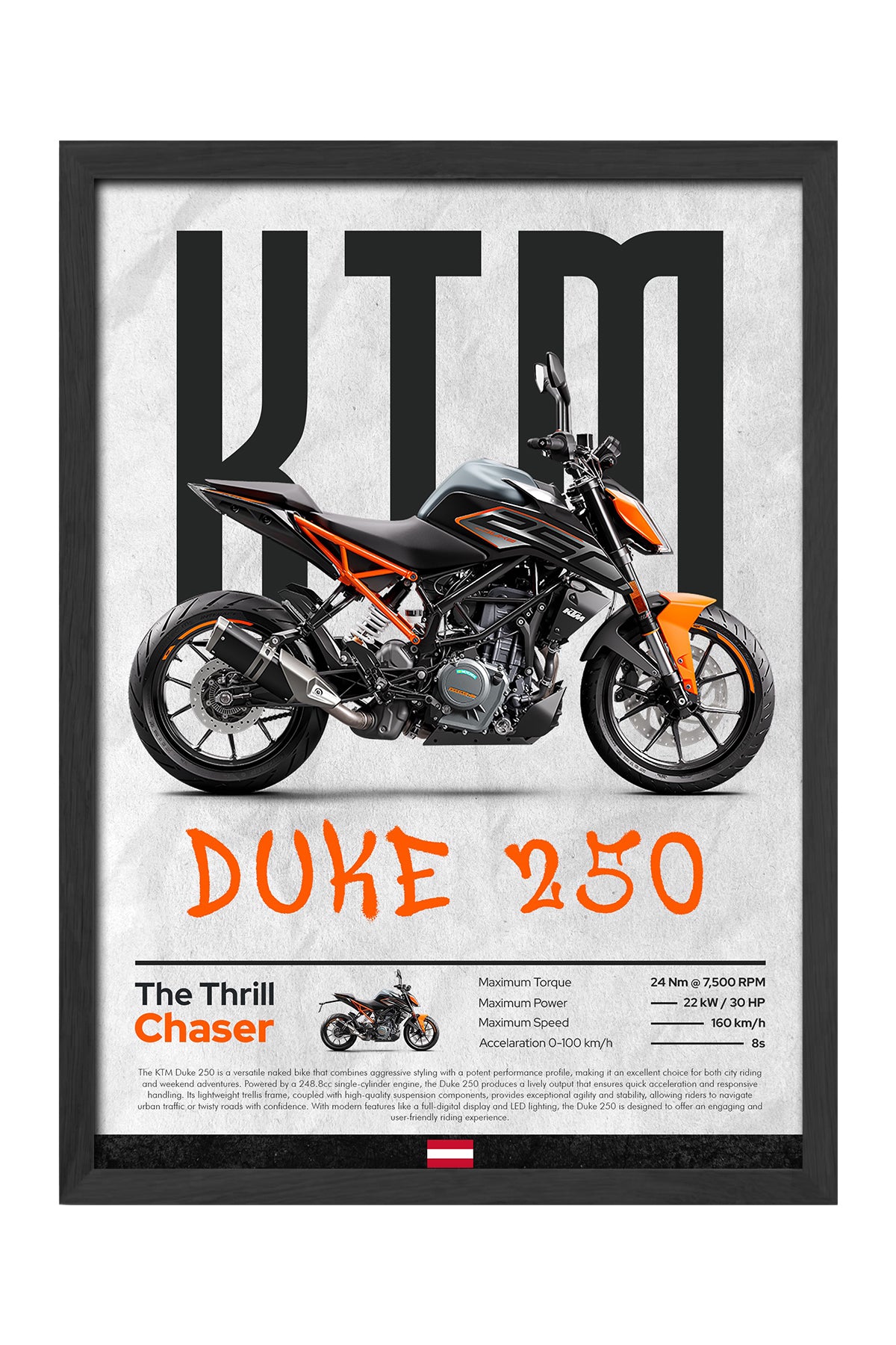 KTM Duke 250 - tablo