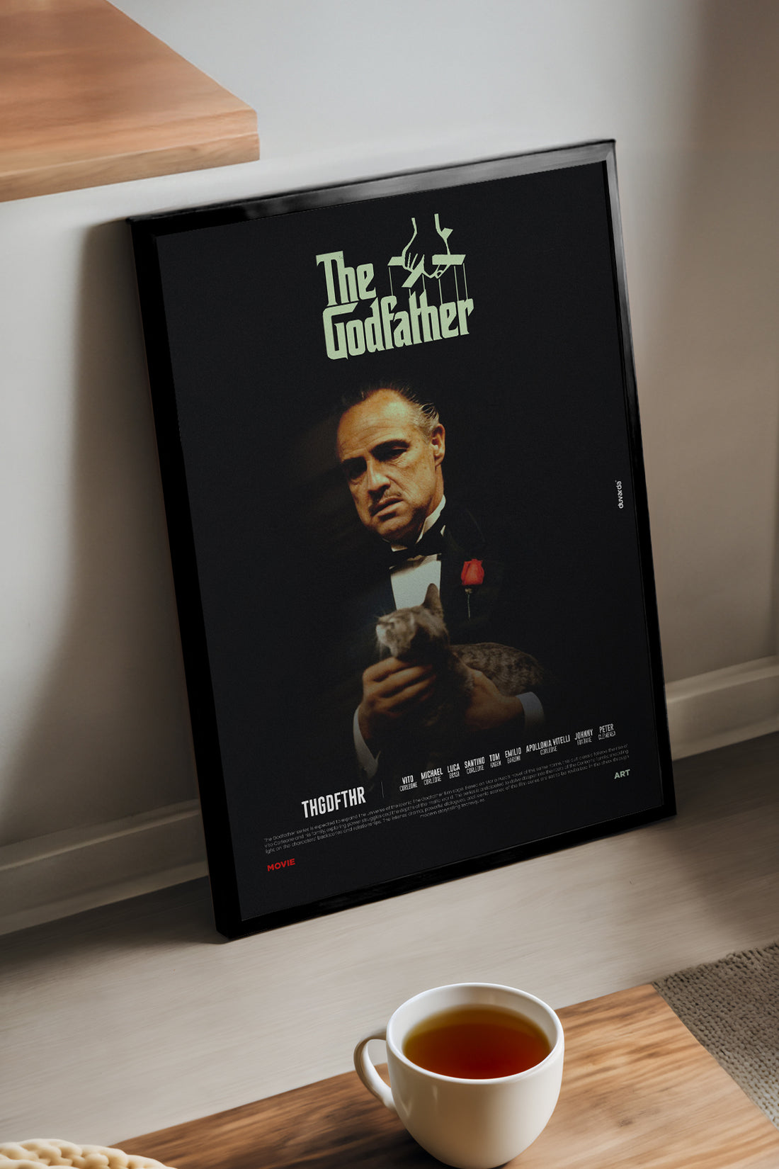 The Godfather kucağında kedi ile Don Corleone film posteri – 2. görsel