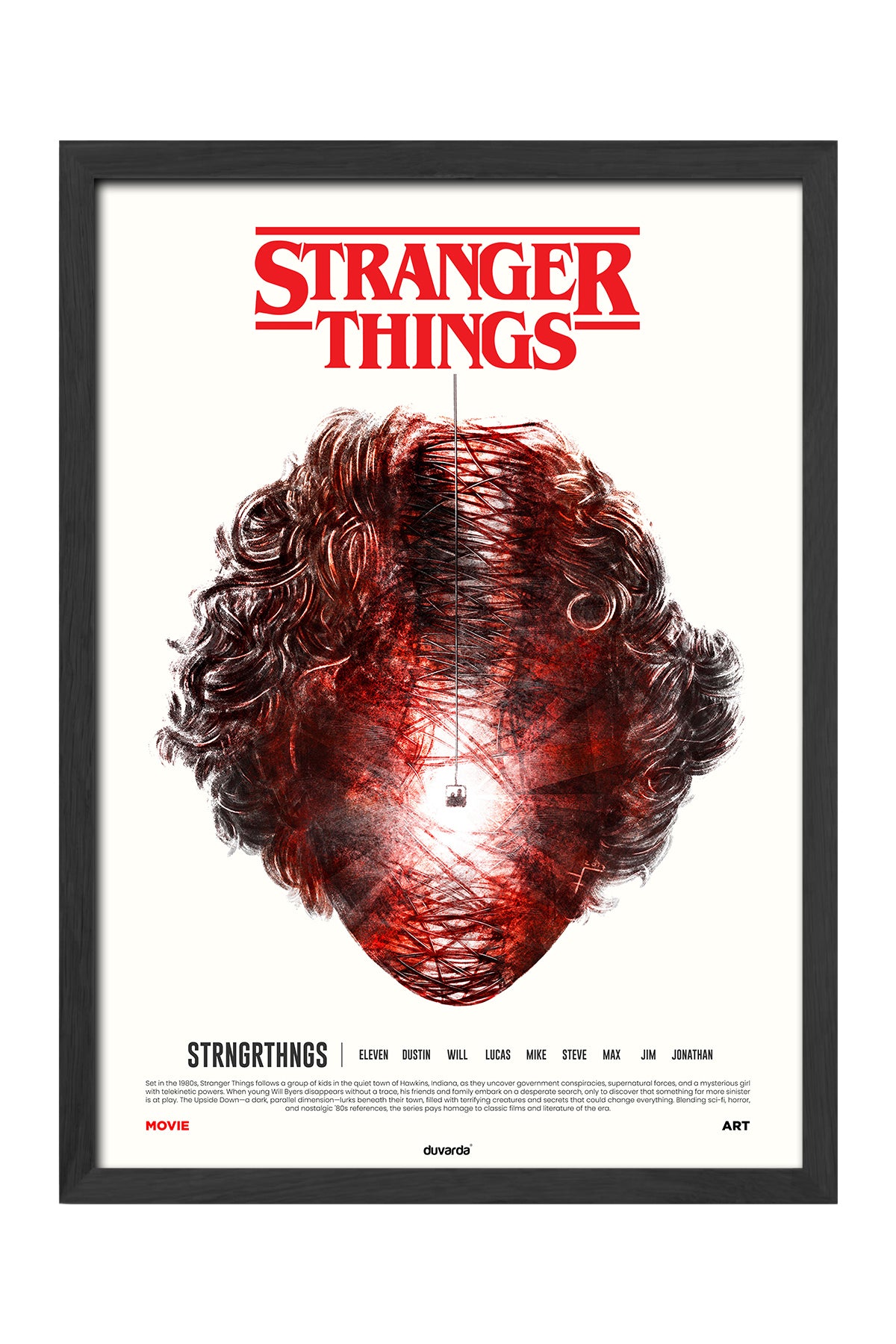 Stranger Things minimal açık zemin kırmızı Demogorgon dizi posteri – 5. görsel
