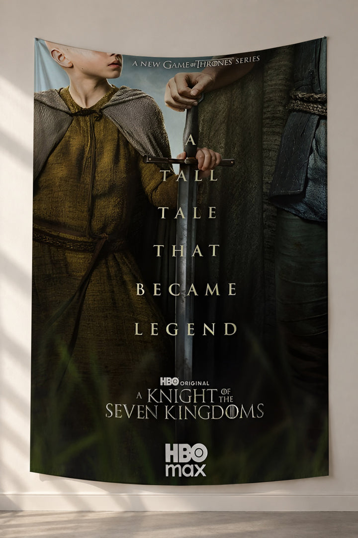 Şövalye ve çocuk figürlü Knight of the Seven Kingdoms duvar örtüsü