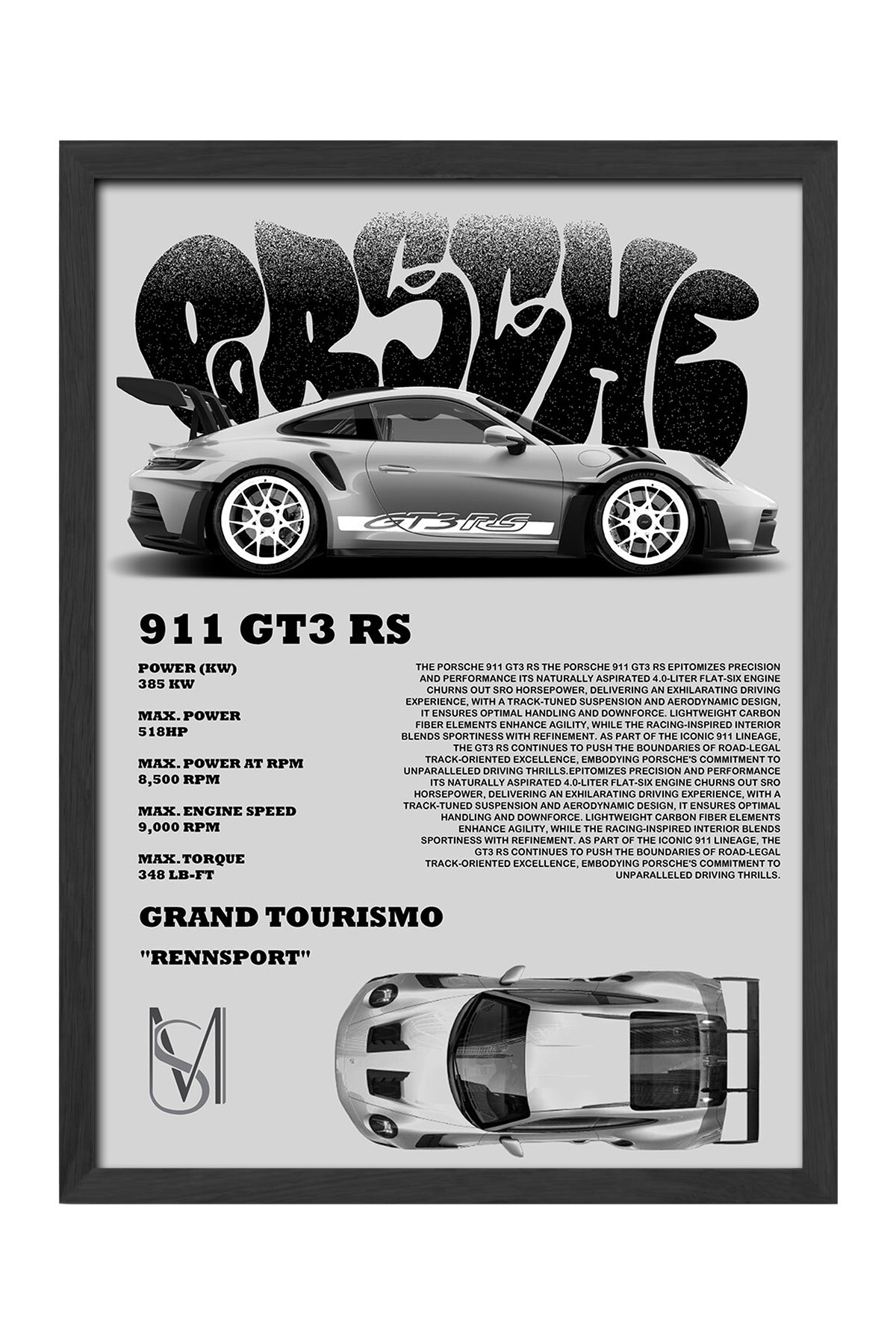 Porsche 911 GT3 RS - tablo