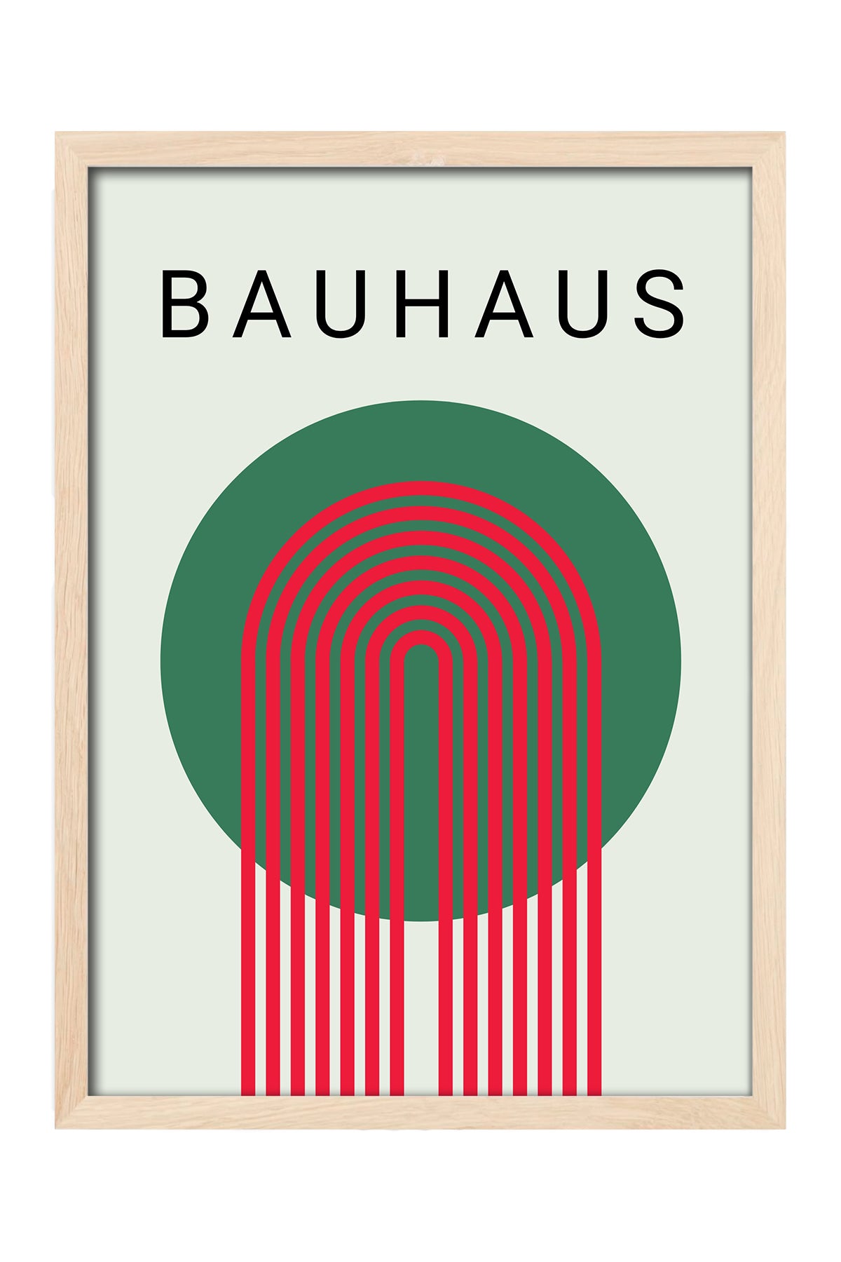 Bauhaus yeşil daire ve kırmızı kemerli posteri – 4. görsel