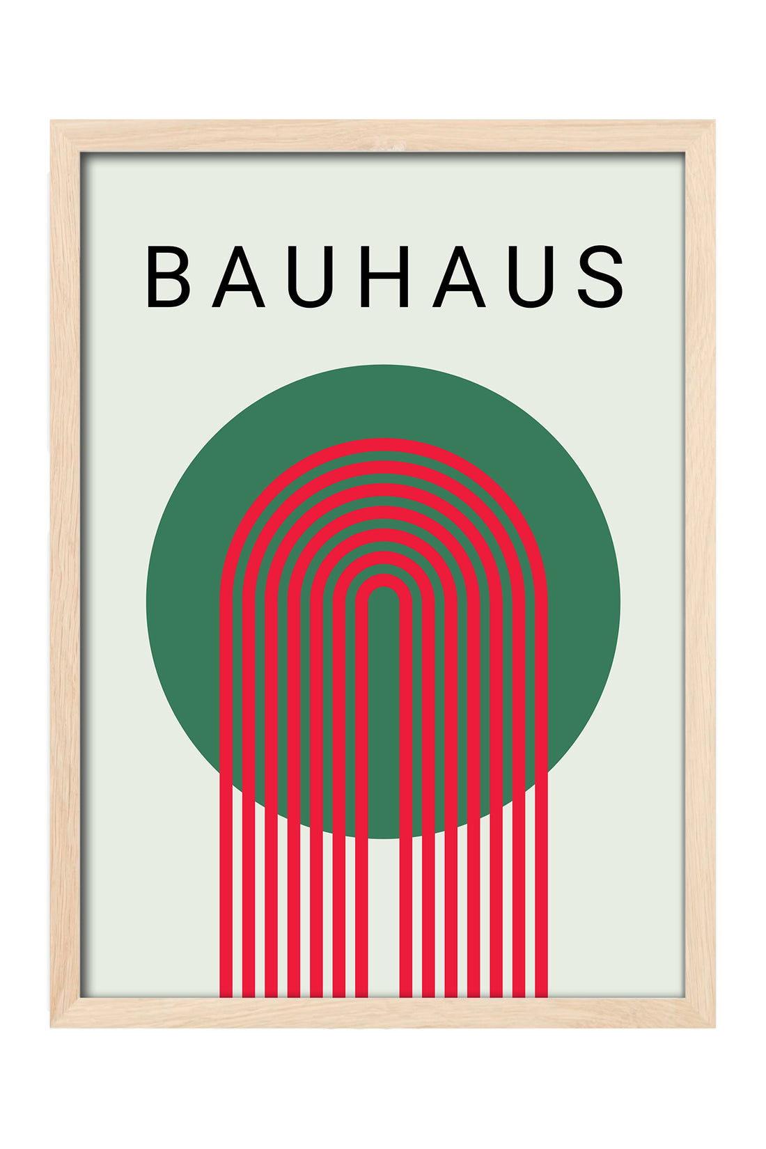 Bauhaus yeşil daire ve kırmızı kemerli posteri – 4. görsel