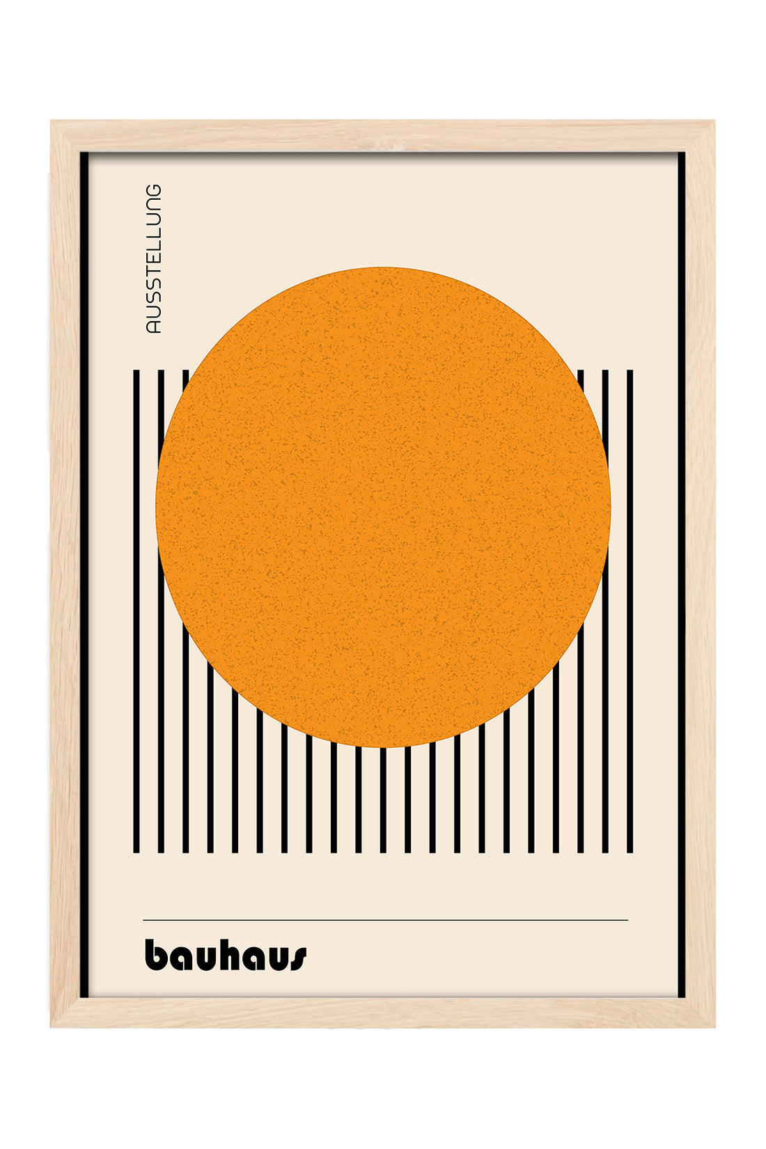 Bauhaus büyük turuncu daire siyah çizgili minimal poster – 4. görsel