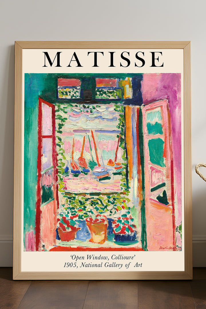 Henri Matisse açık pencere Collioure renkli sergi posteri çerçeveli tablo