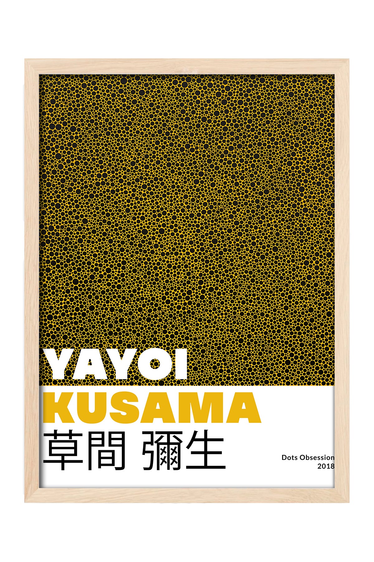 Yayoi Kusama hardal sarısı noktalı doku sergi posteri – 4. görsel