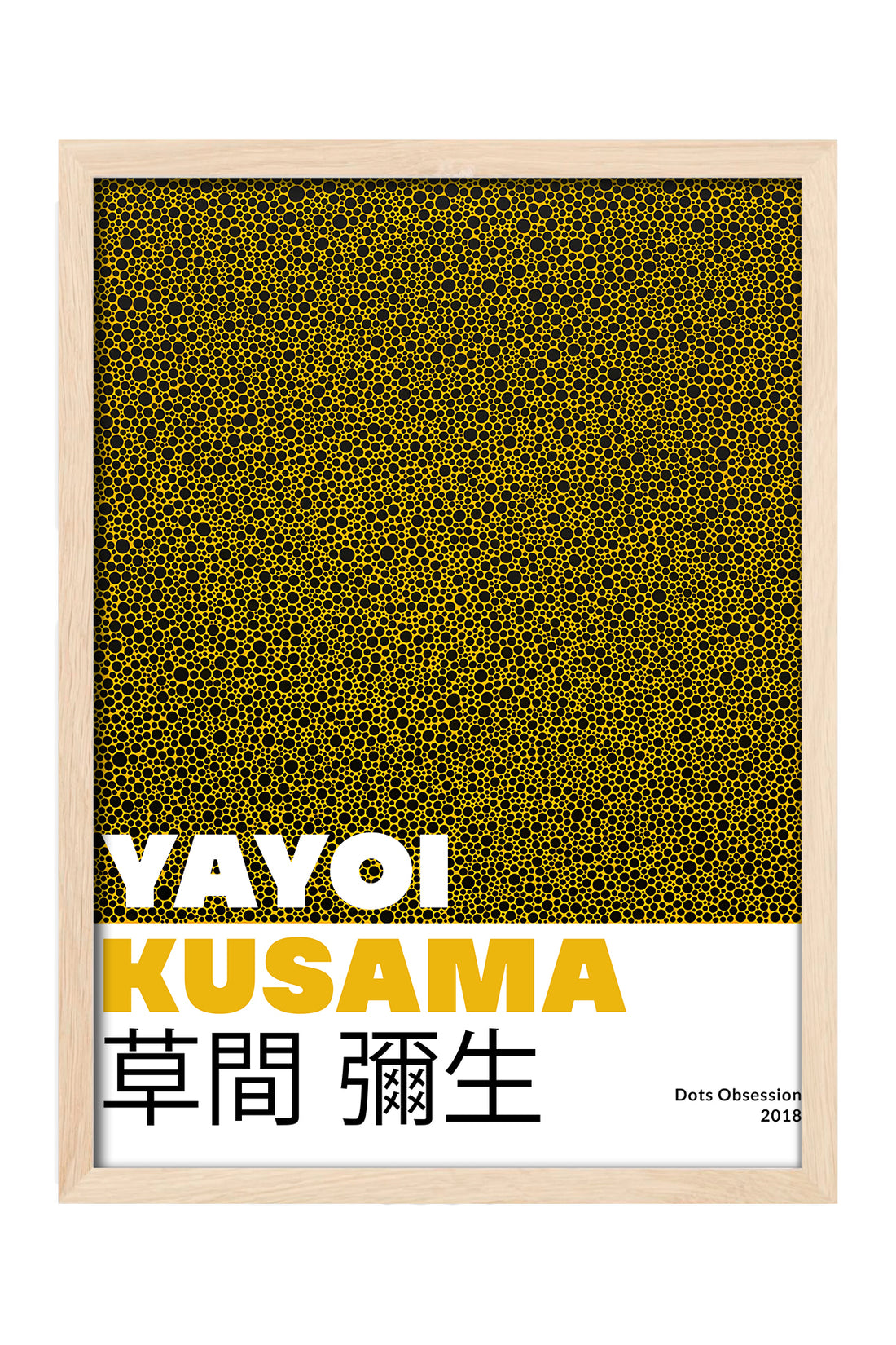 Yayoi Kusama hardal sarısı noktalı doku sergi posteri – 4. görsel
