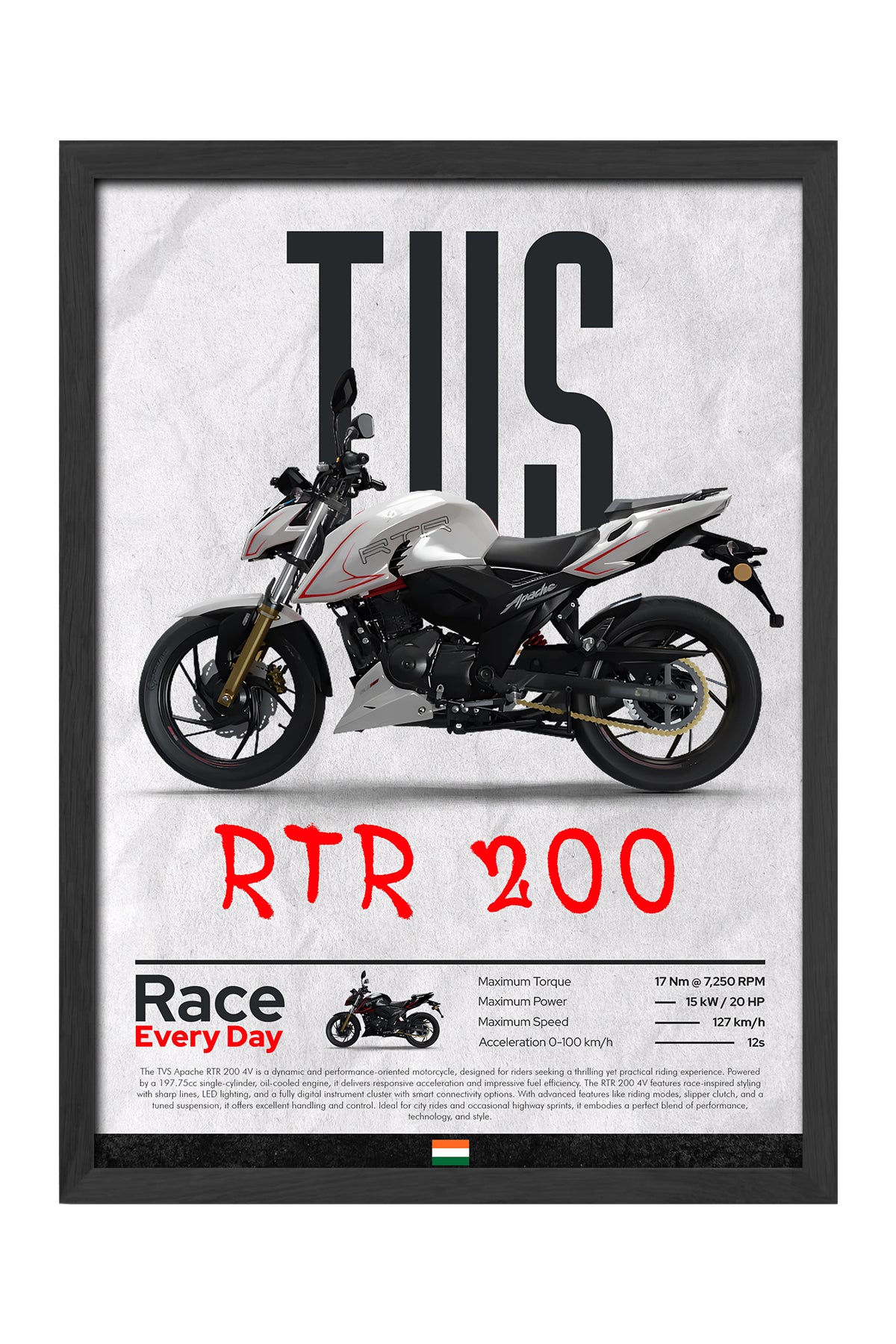 TVS RTR 200 Beyaz