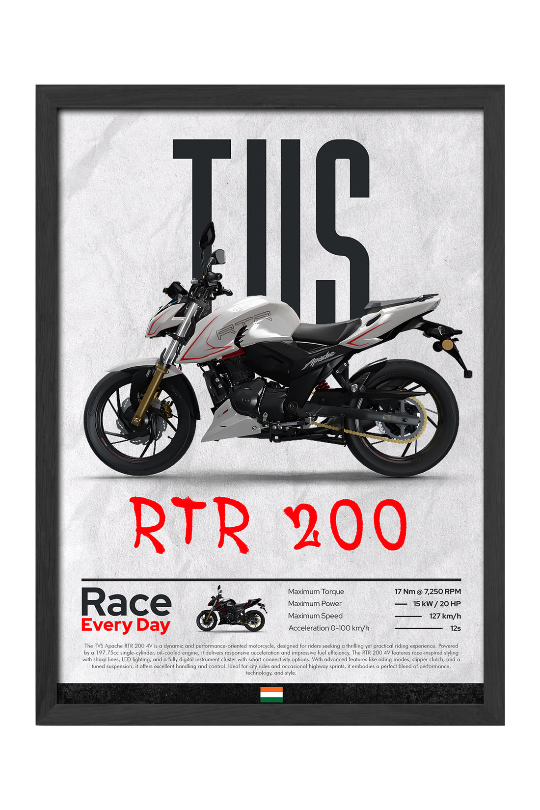 TVS RTR 200 Beyaz
