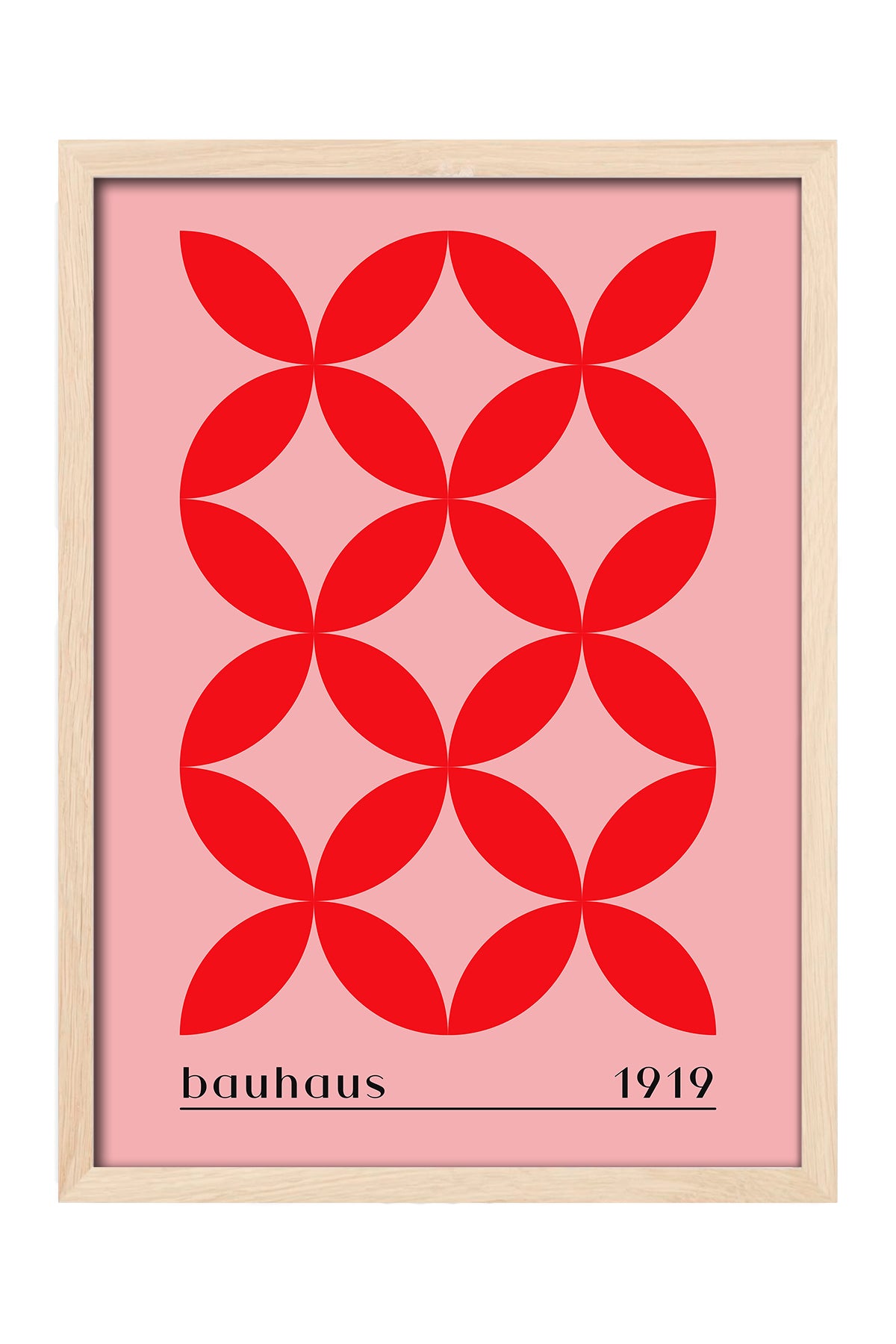 Bauhaus pembe zeminde kırmızı geometrik desen posteri – 4. görsel