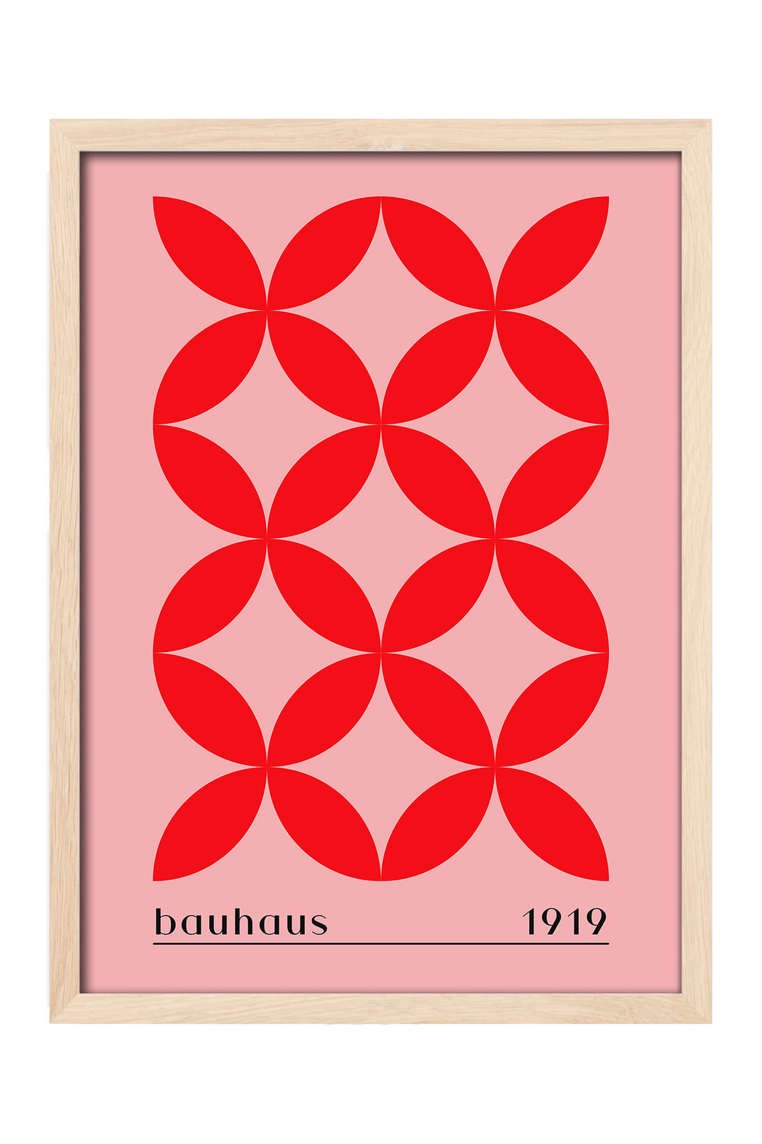 Bauhaus pembe zeminde kırmızı geometrik desen posteri – 4. görsel