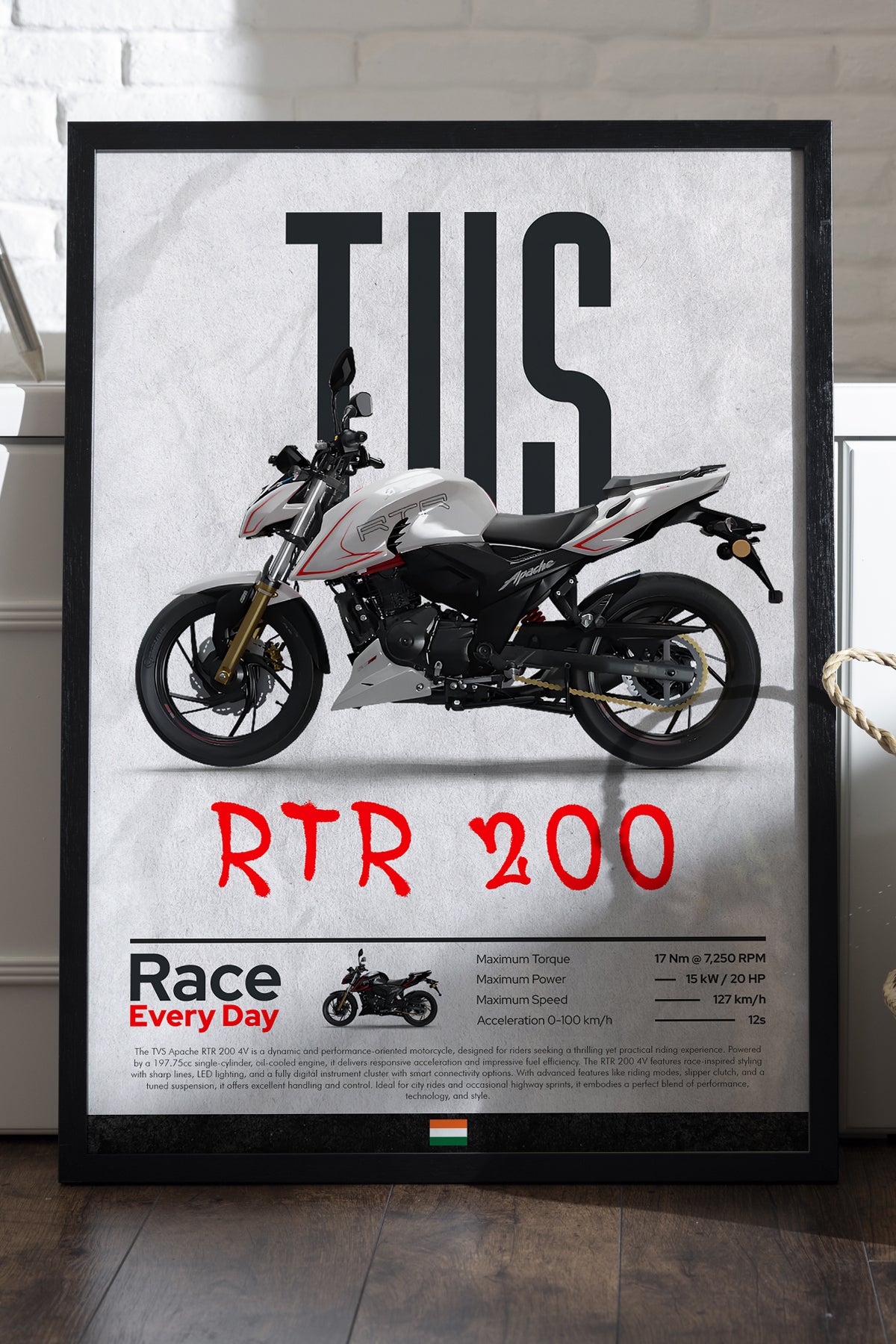 TVS RTR 200 Beyaz
