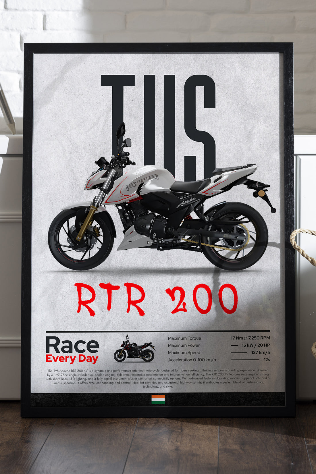TVS RTR 200 Beyaz