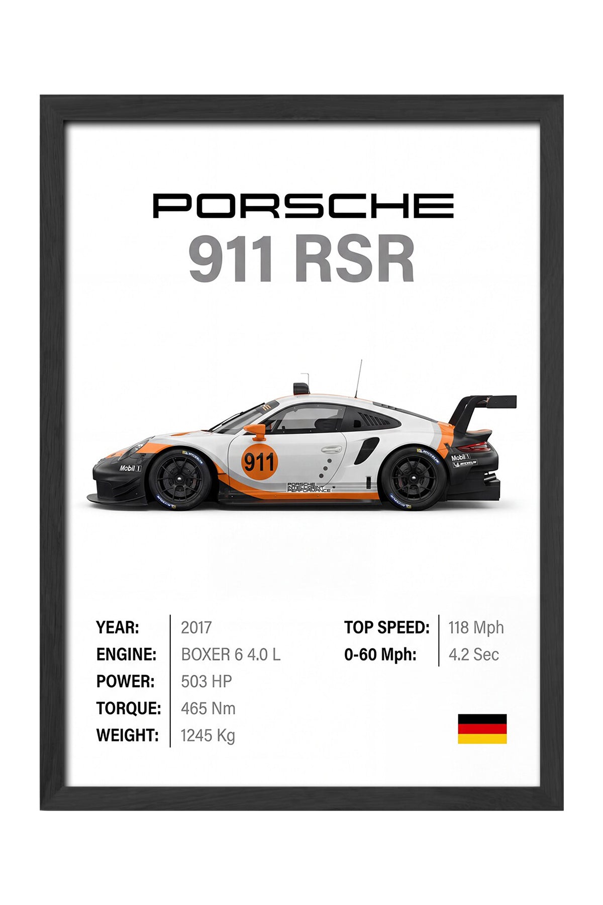 Porsche 911 RSR - tablo