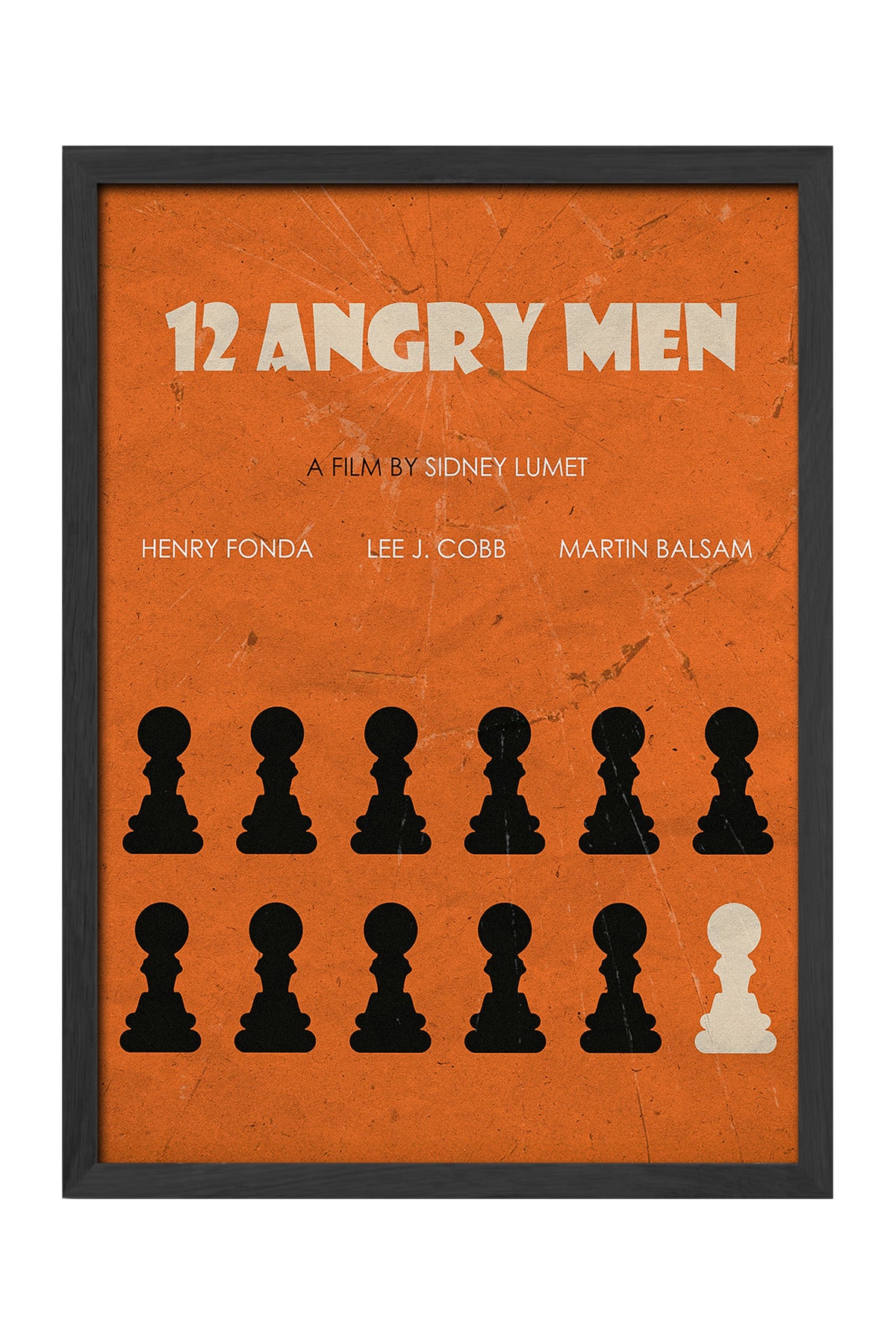 12 Angry Men turuncu zeminde satranç piyonlu film posteri – 4. görsel
