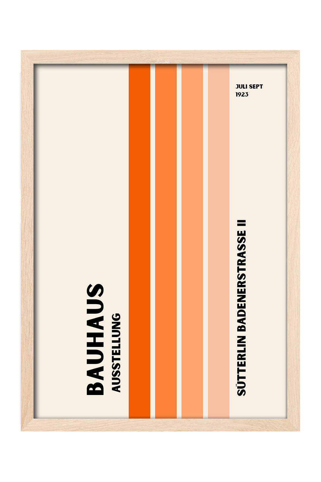 Bauhaus turuncu dikey şeritli minimal posteri – 4. görsel