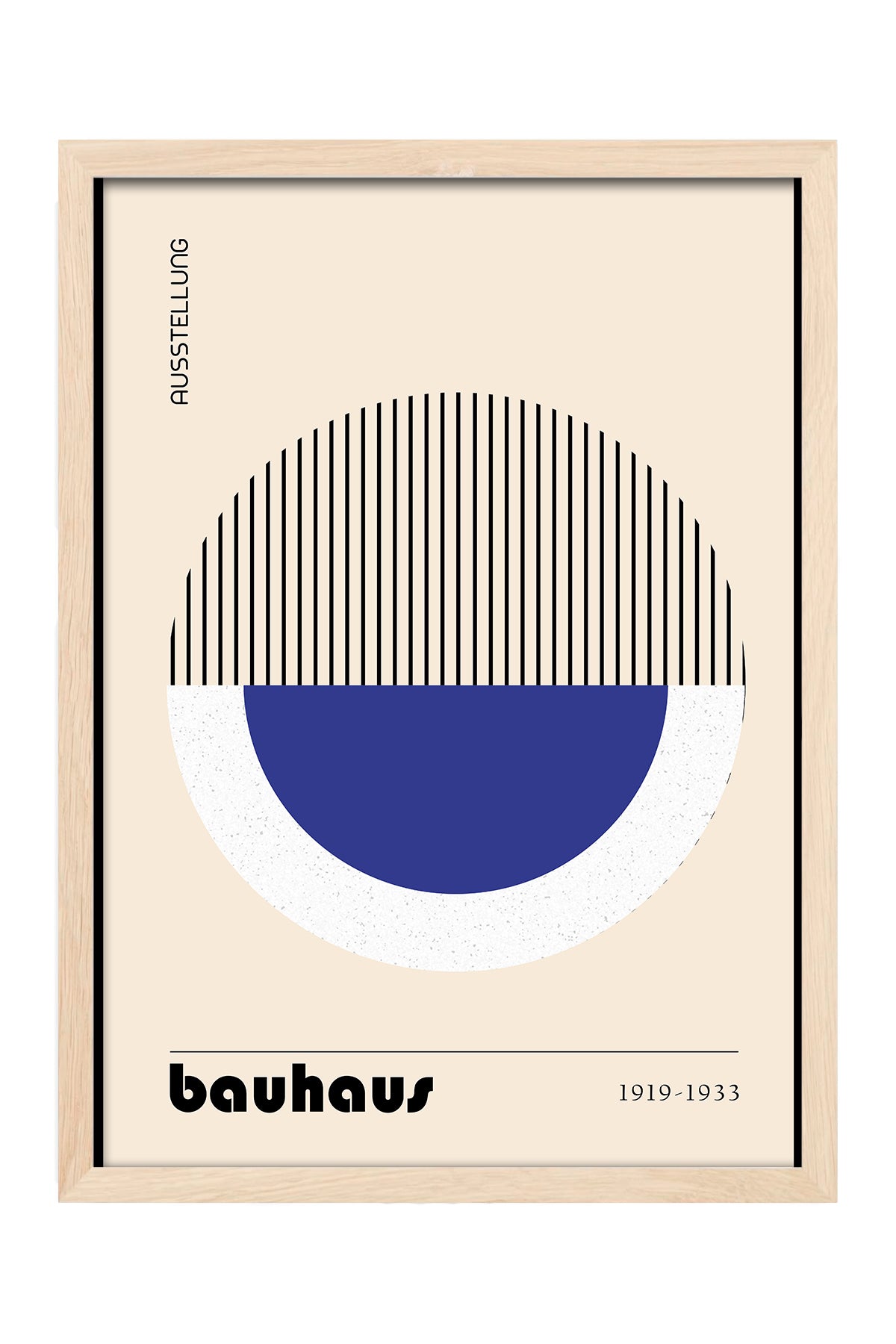 Bauhaus lacivert yarım daire ve siyah çizgili posteri – 4. görsel