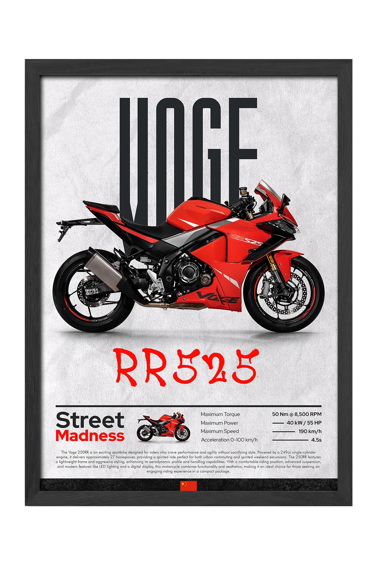 Voge RR525 - tablo