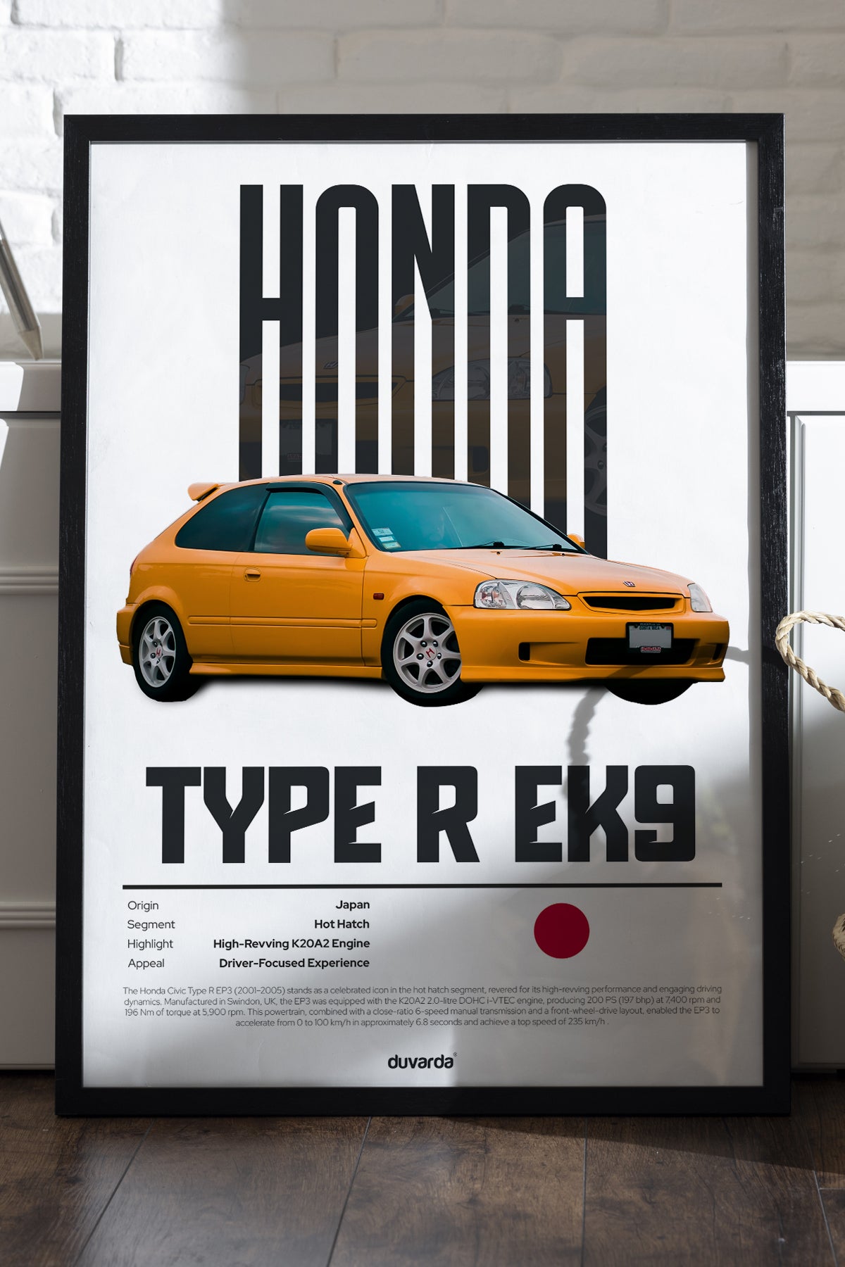 Honda Type R Ek9 Araba - tablo