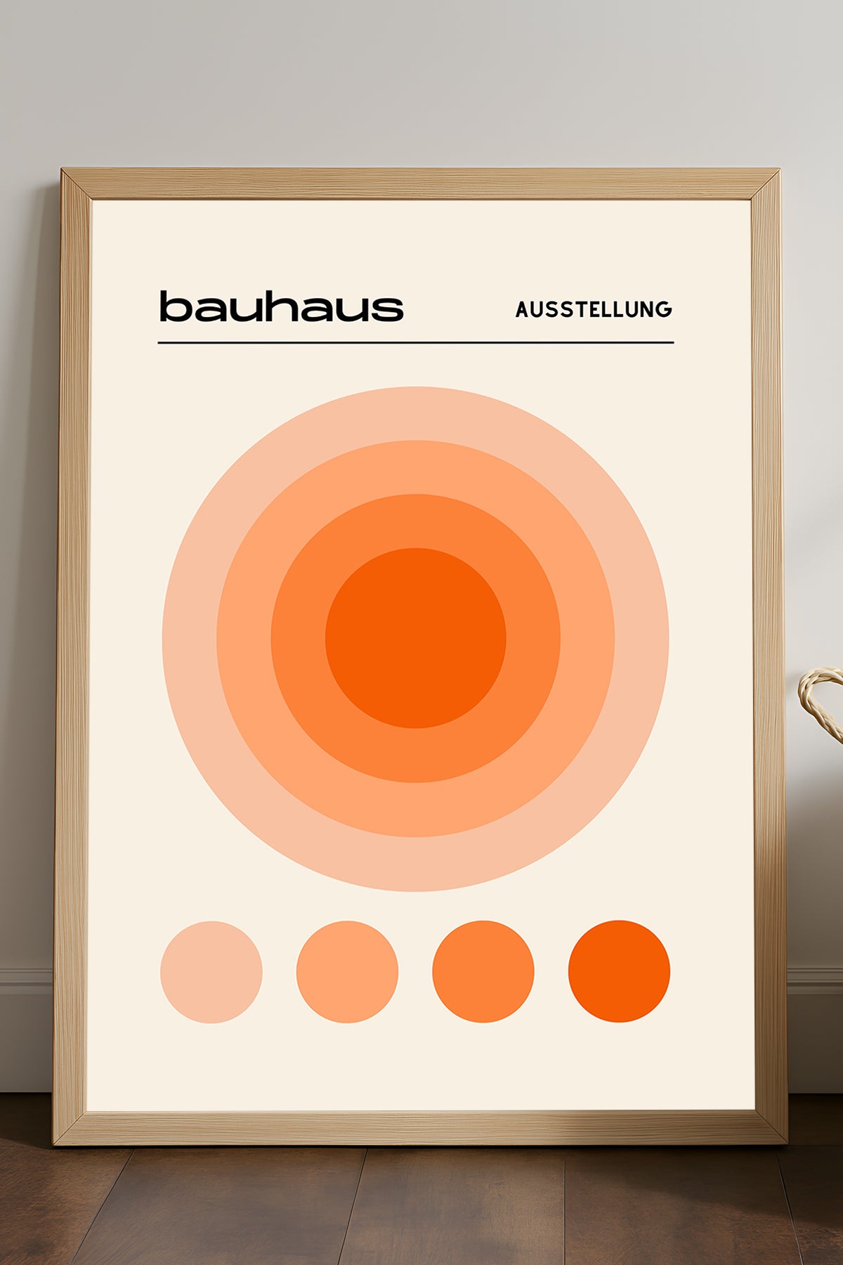 Bauhaus turuncu eş merkezli daireler ve noktalar posteri