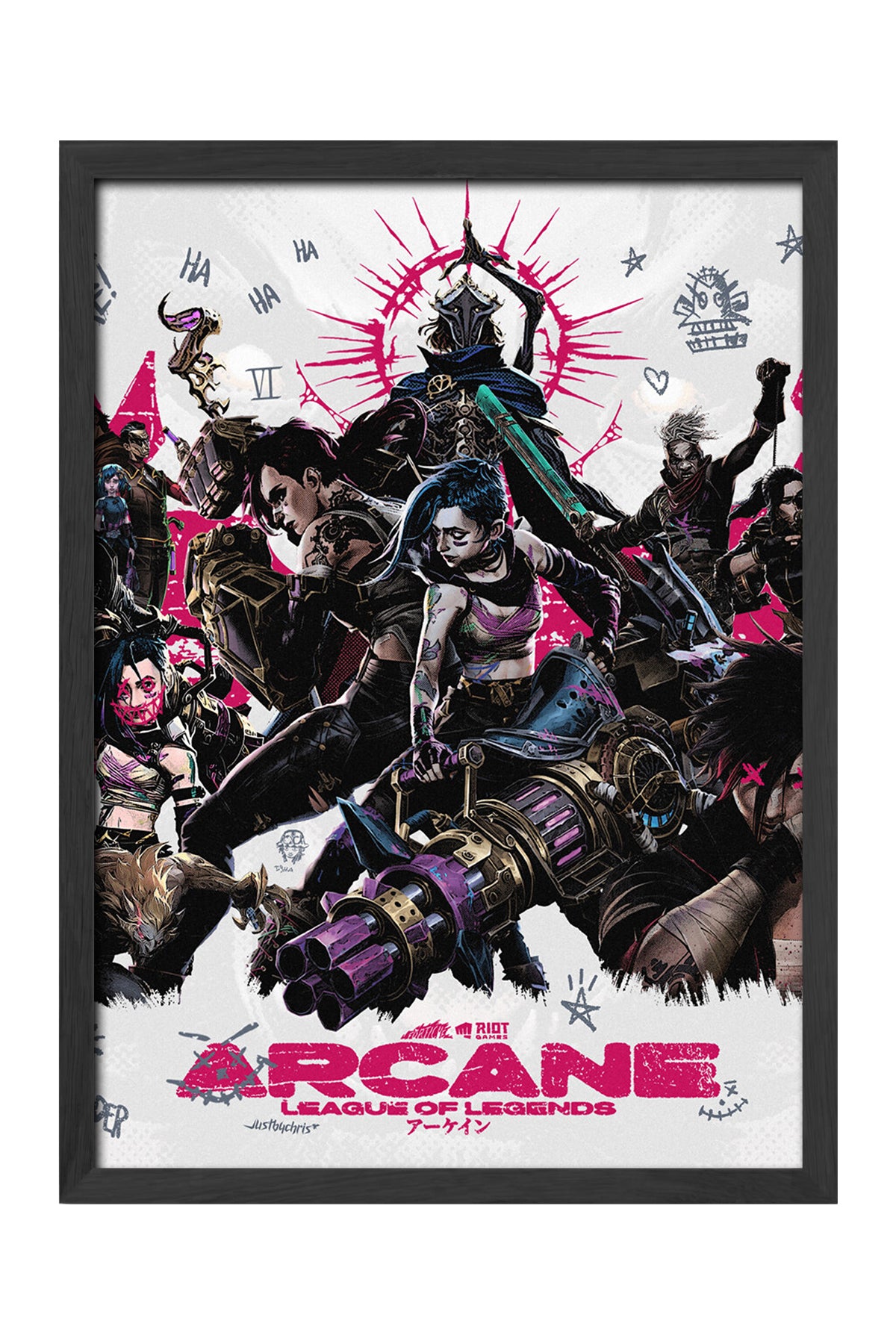 Arcane pembe vurgulu karakter kolajı posteri – 4. görsel
