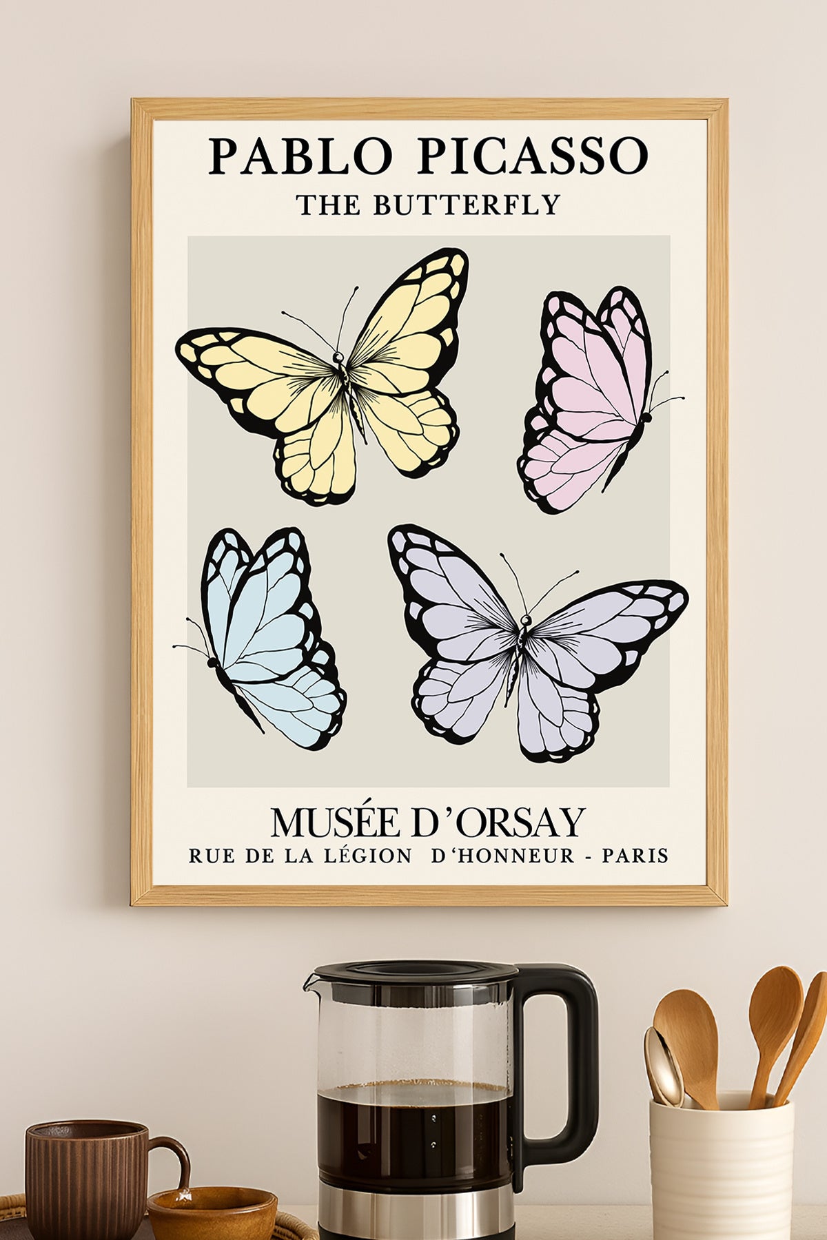 Pablo Picasso The Butterfly pastel kelebekler sergi posteri – 3. görsel