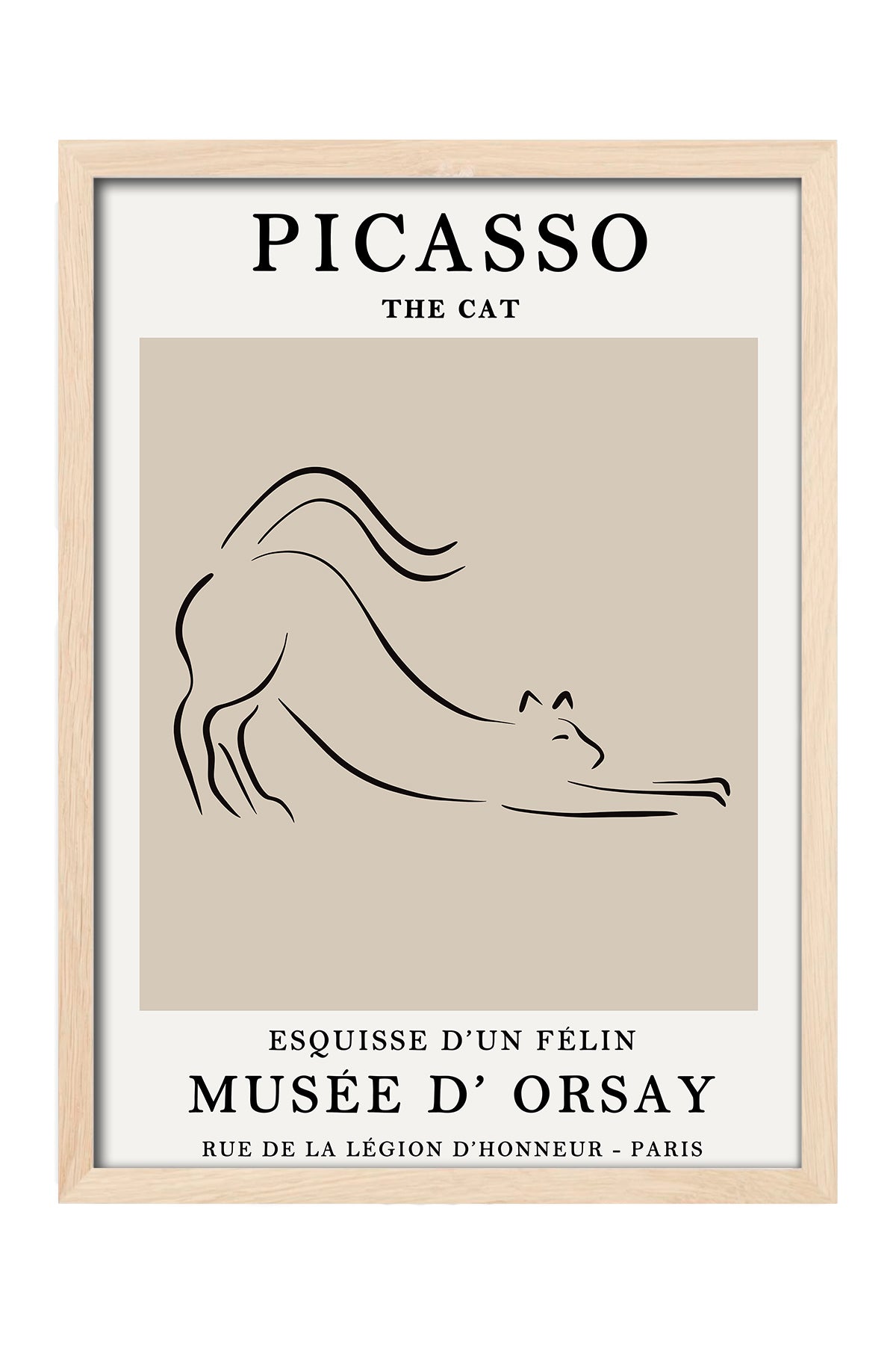 Pablo Picasso The Cat tek çizgi kedi Musée d'Orsay sergi posteri – 4. görsel