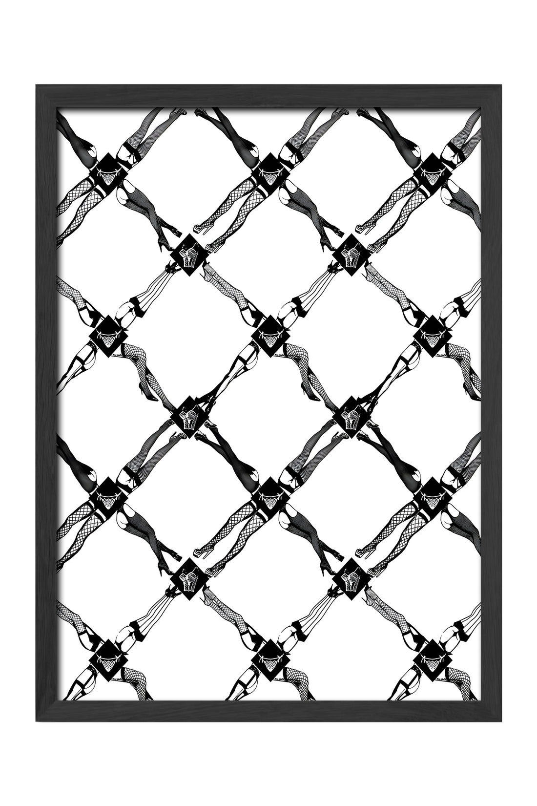 Çapraz siyah dallar kafes desenli Silent Witness soyut poster – 4. görsel
