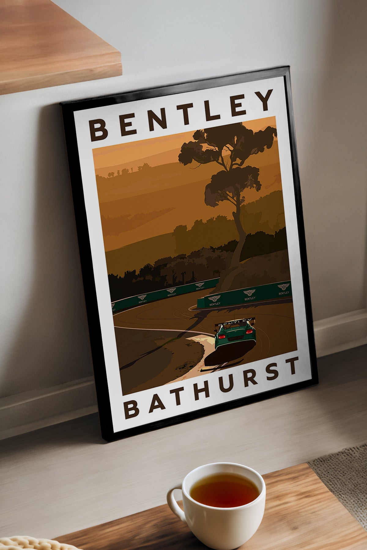 Bentley Bathurst pisti vintage illüstrasyon araba posteri – 3. görsel