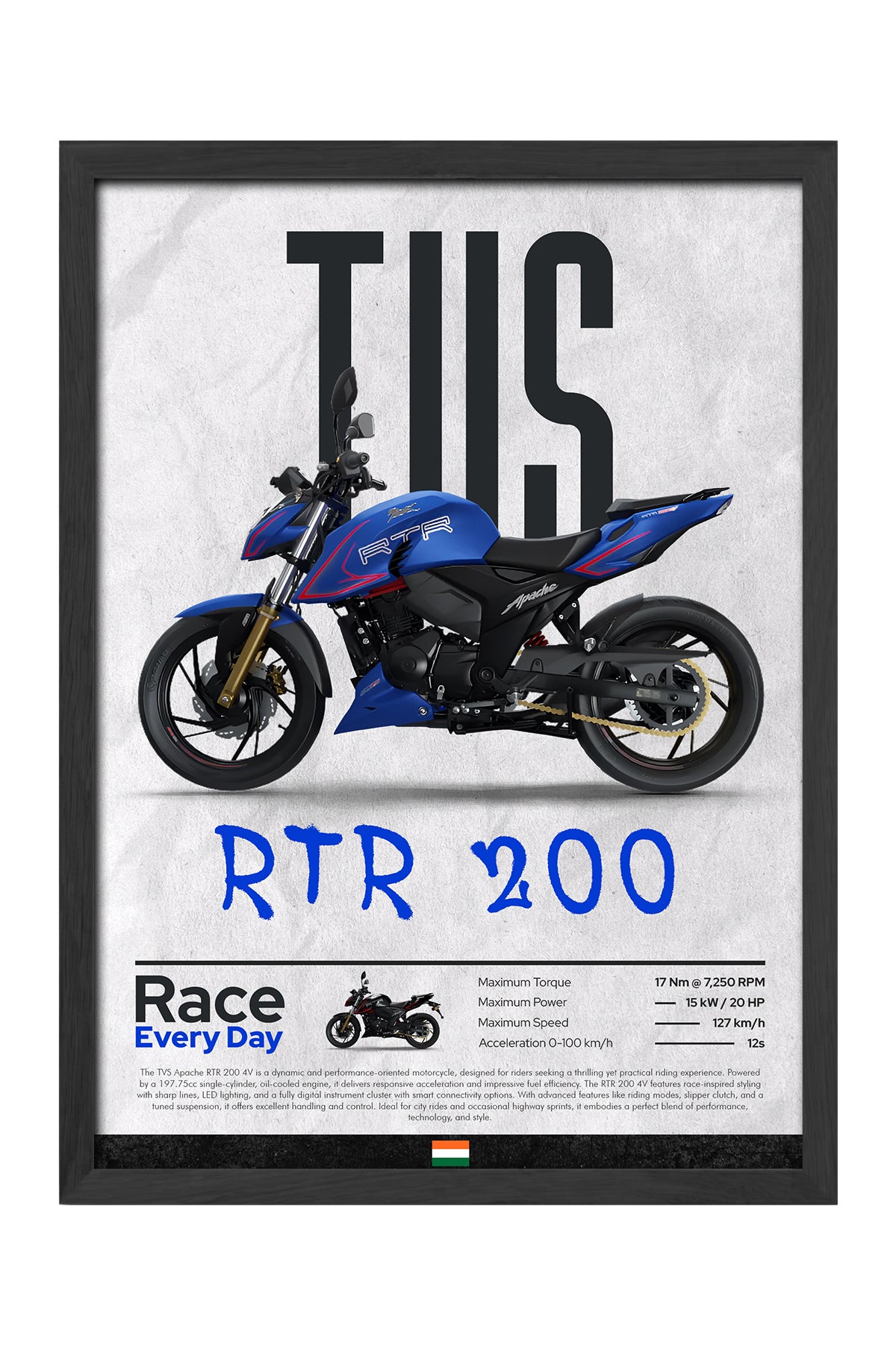 TVS RTR 200 Mavi