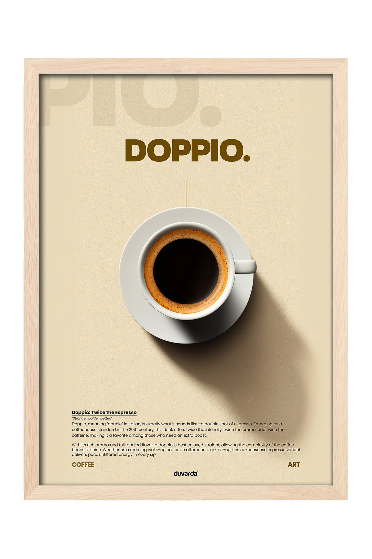 Doppio krem zeminde gölgeli espresso fincanı kahve posteri – 3. görsel
