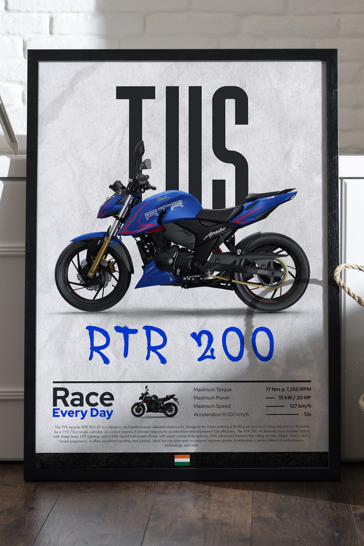 TVS RTR 200 Mavi