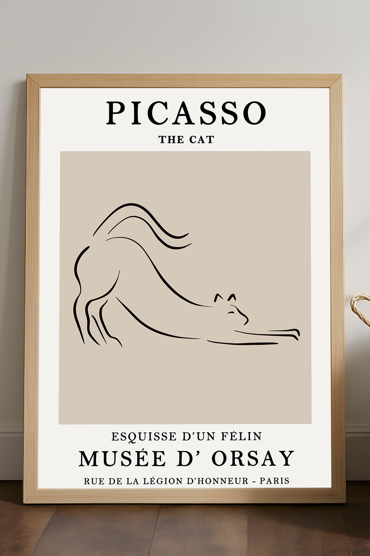 Pablo Picasso The Cat tek çizgi kedi Musée d'Orsay sergi posteri