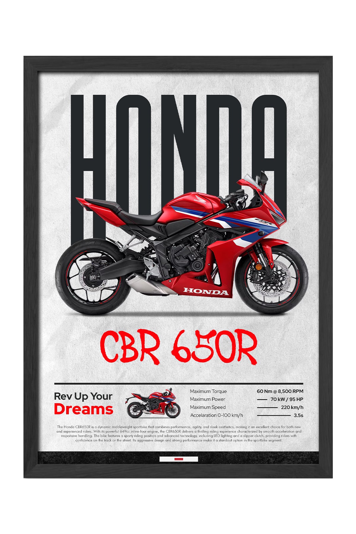 Honda CBR 650R - tablo