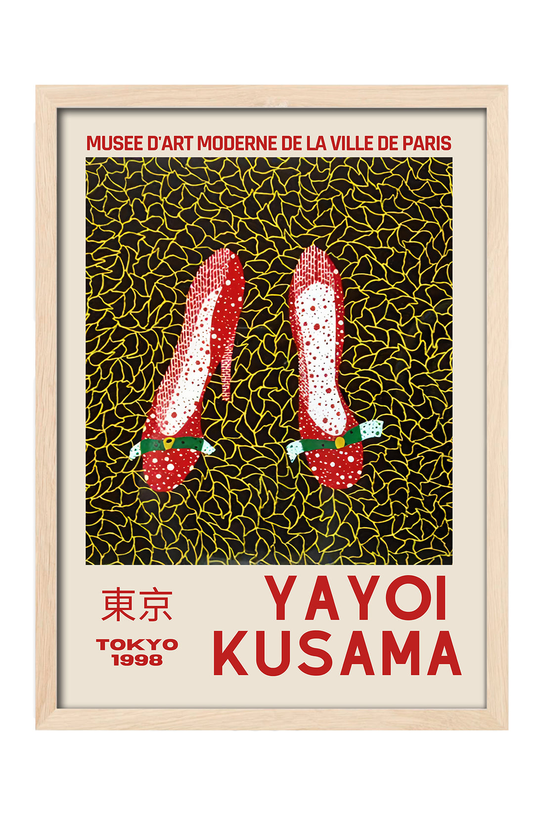 Yayoi Kusama kırmızı puantiyeli topuklu ayakkabı sergi posteri – 4. görsel