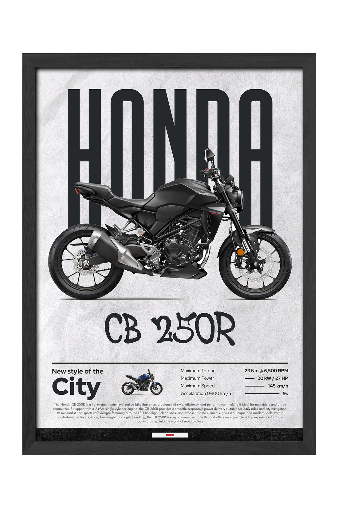 Honda CB250R - tablo