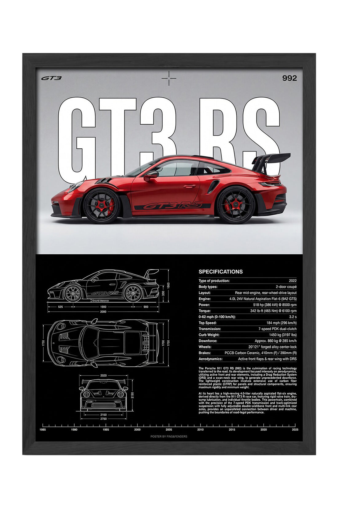 Porsche GT3 RS - tablo