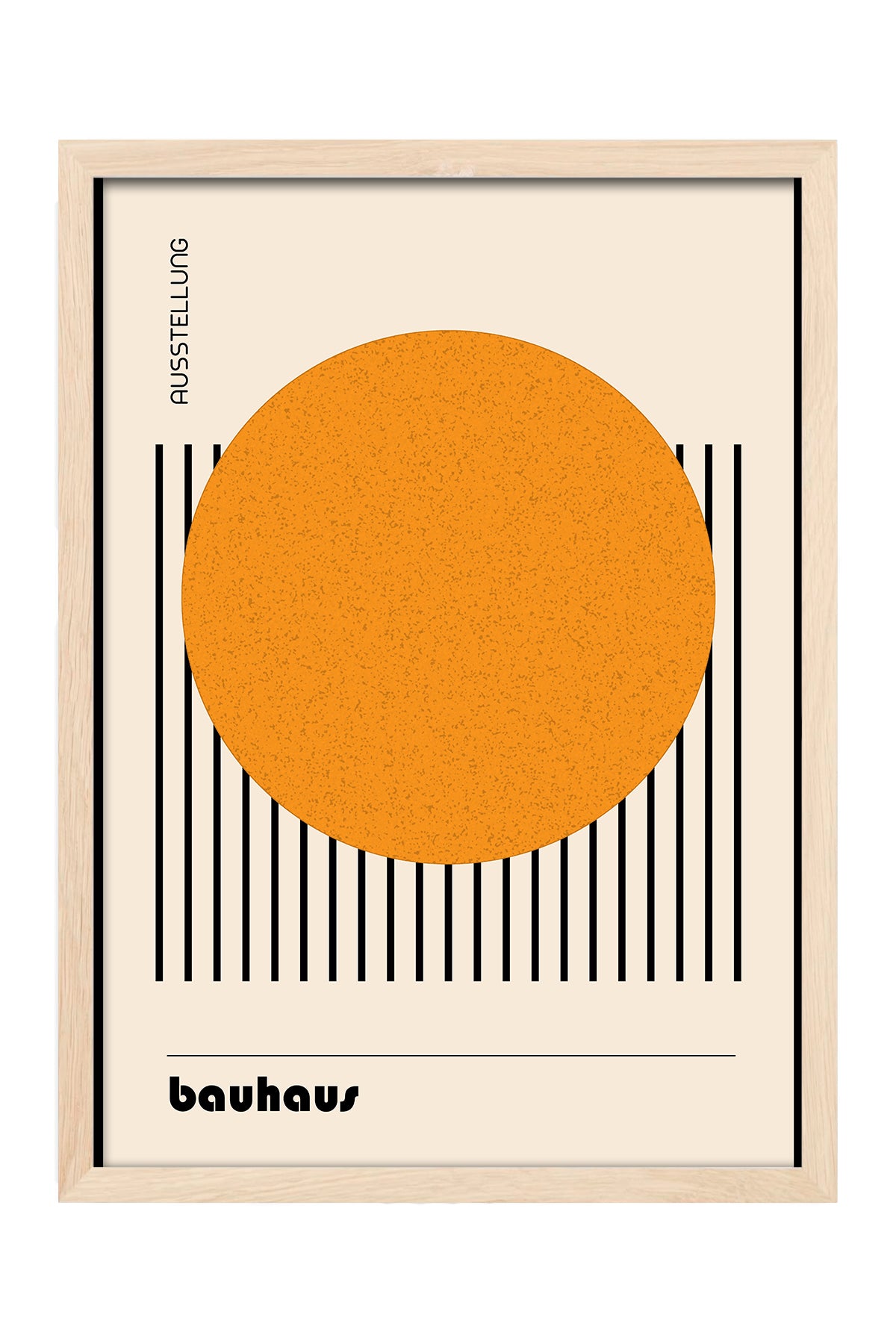 Bauhaus turuncu daire ve siyah çizgili minimal posteri – 4. görsel