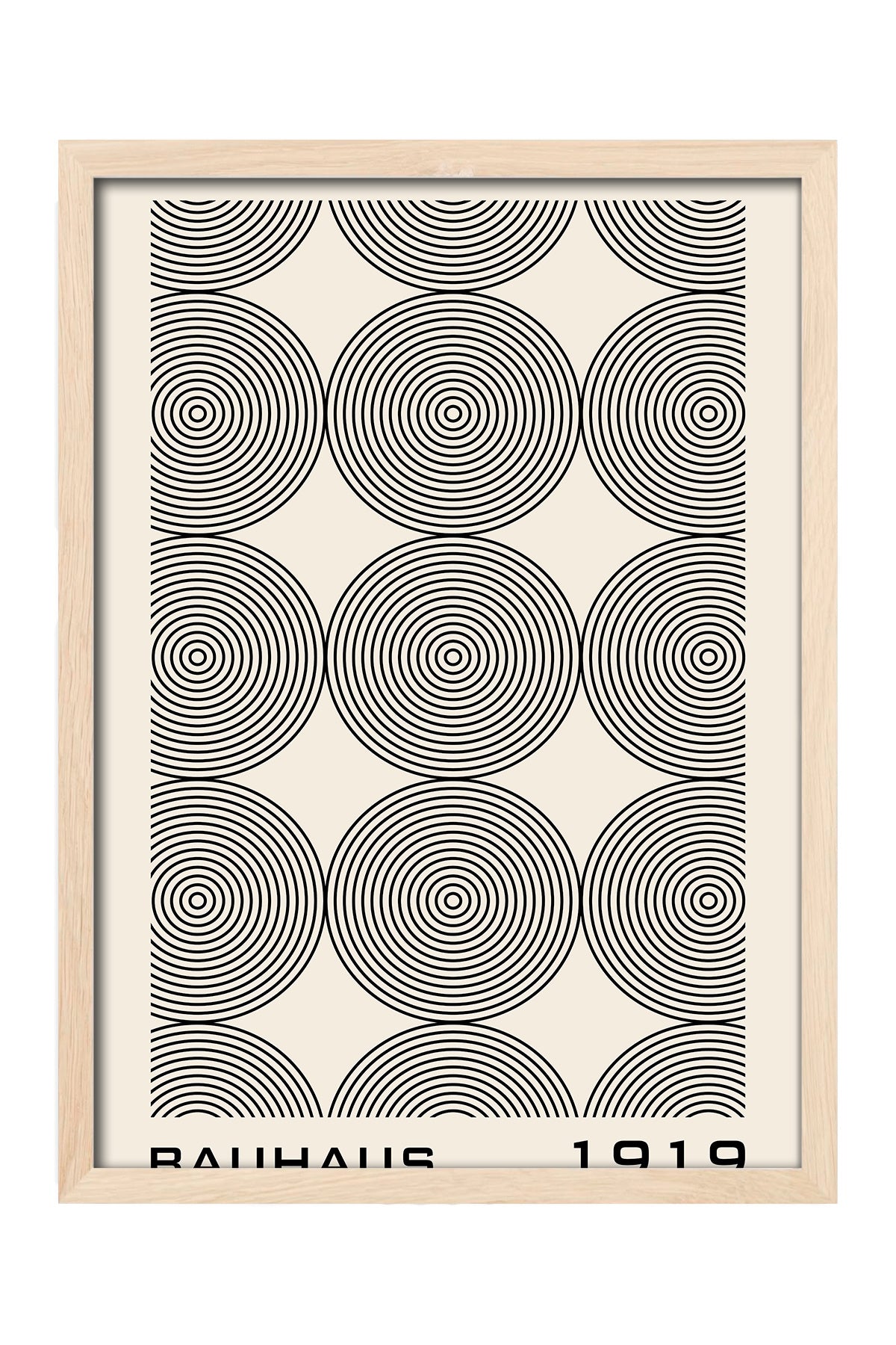Bauhaus gri eş merkezli daire desenli posteri – 4. görsel