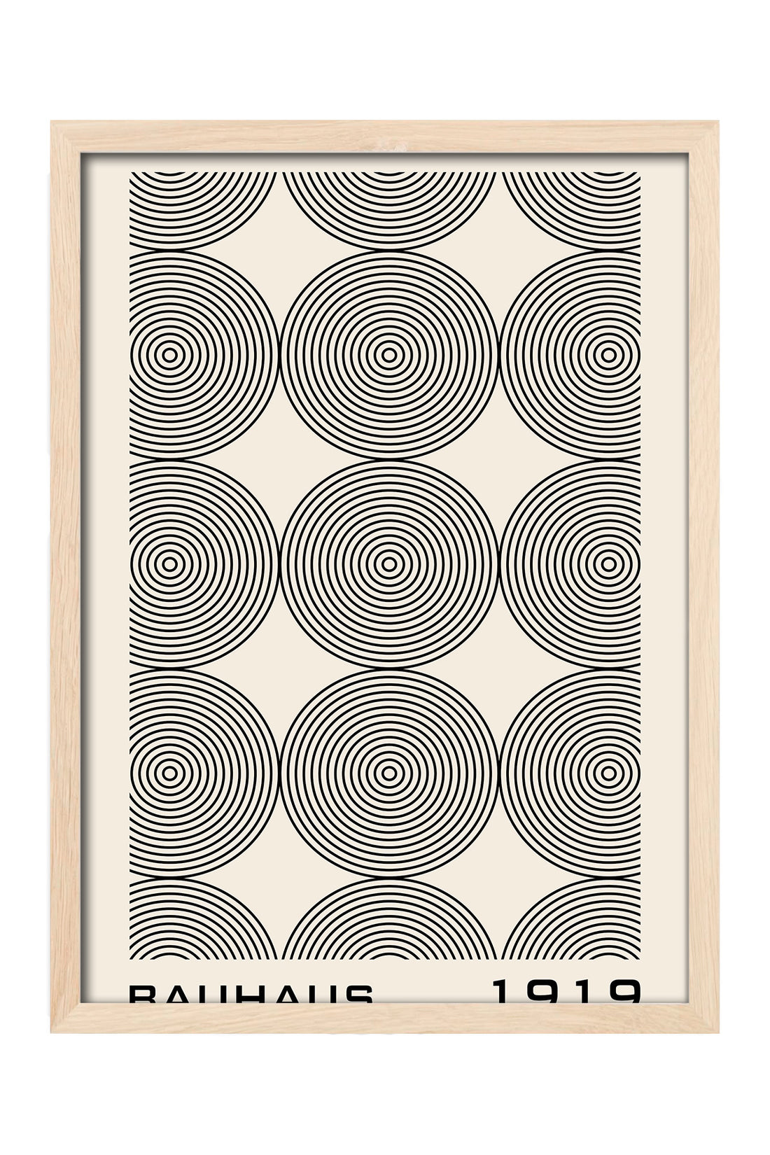 Bauhaus gri eş merkezli daire desenli posteri – 4. görsel