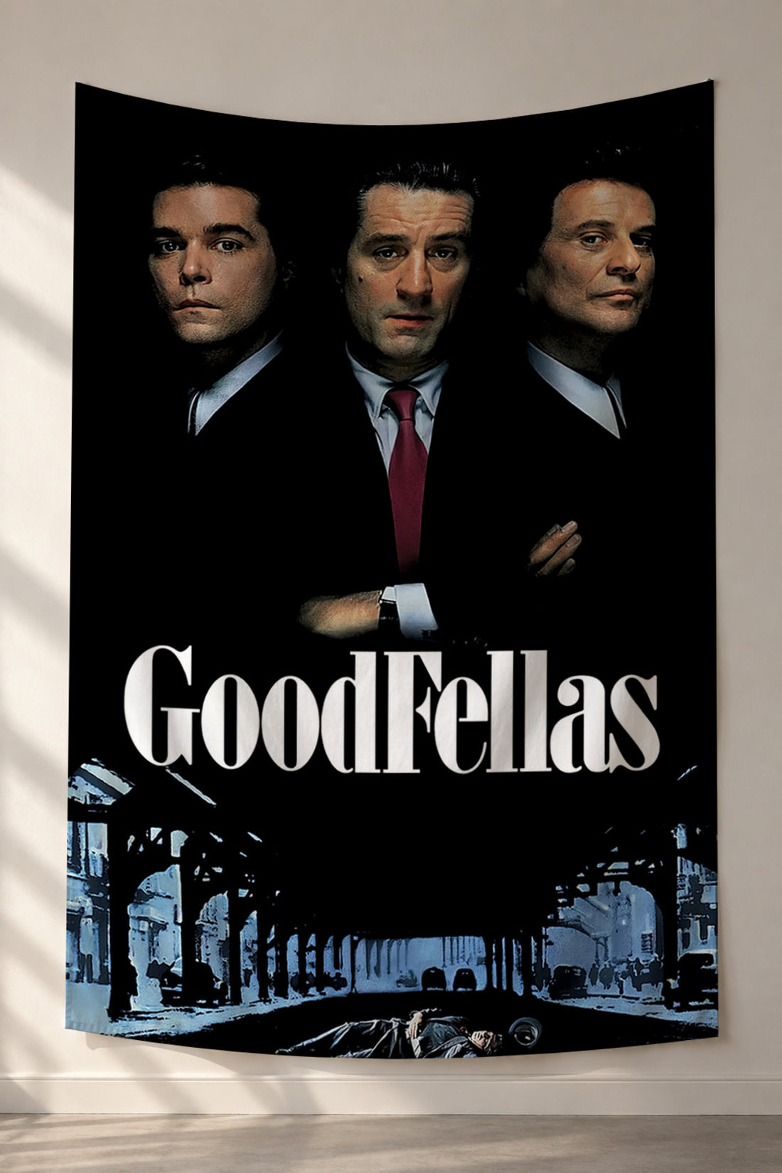 Goodfellas siyah zemin klasik afiş kumaş duvar örtüsü