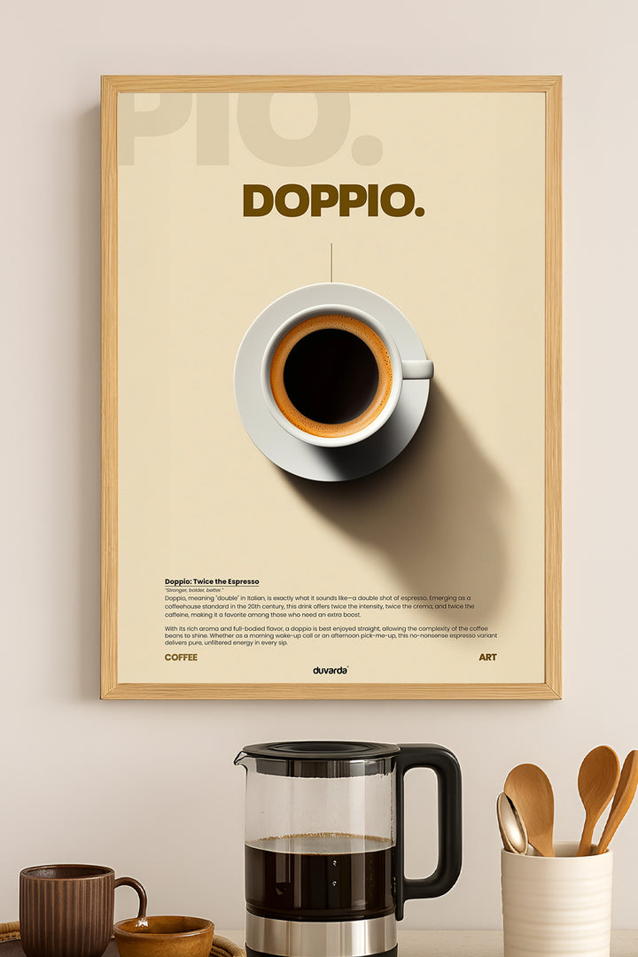 Doppio krem zeminde gölgeli espresso fincanı kahve posteri – 2. görsel