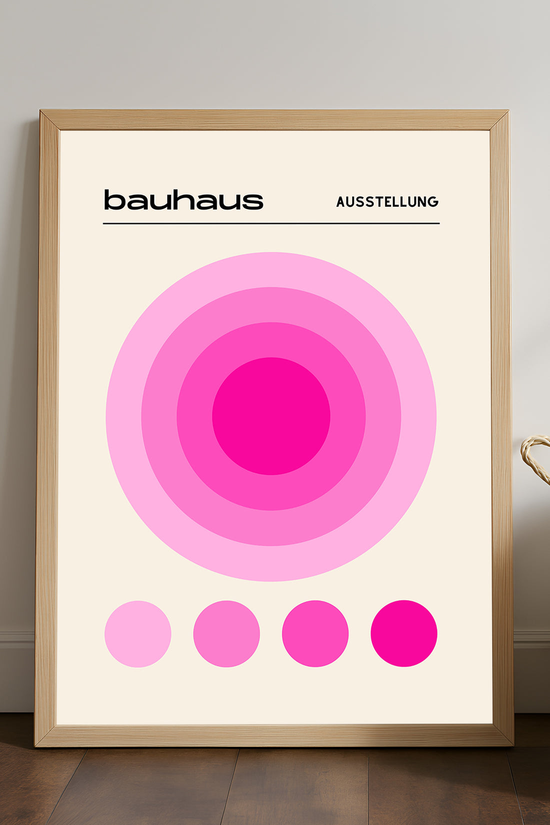 Bauhaus pembe eş merkezli daireler ve noktalar posteri