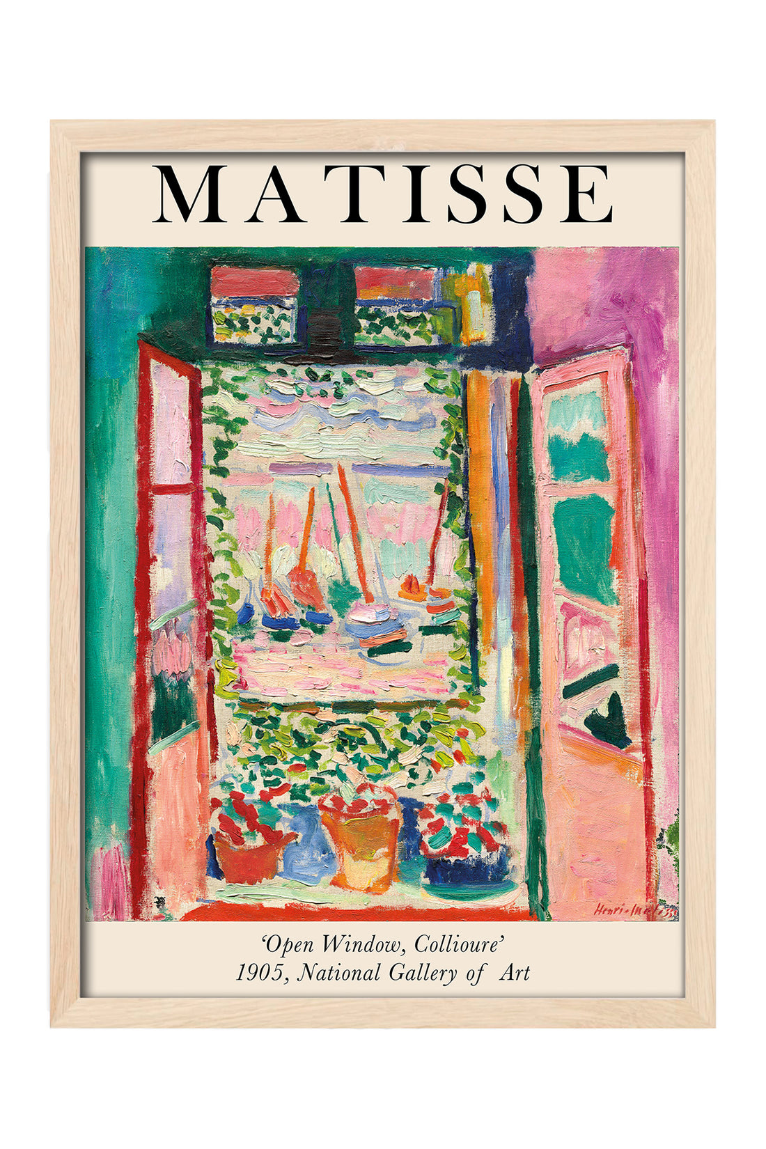 Henri Matisse açık pencere Collioure renkli sergi posteri çerçeveli tablo – 4. görsel