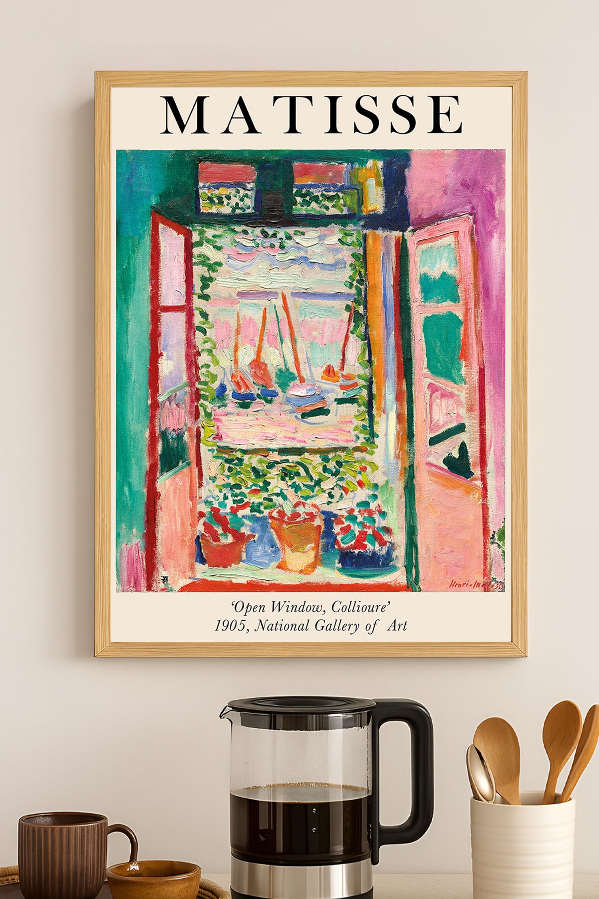 Henri Matisse açık pencere Collioure renkli sergi posteri çerçeveli tablo – 3. görsel